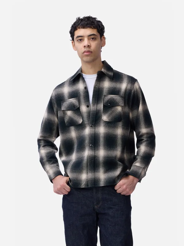 Crosscut Flannel ~ Black Ombre Plaid sold by 3sixteen