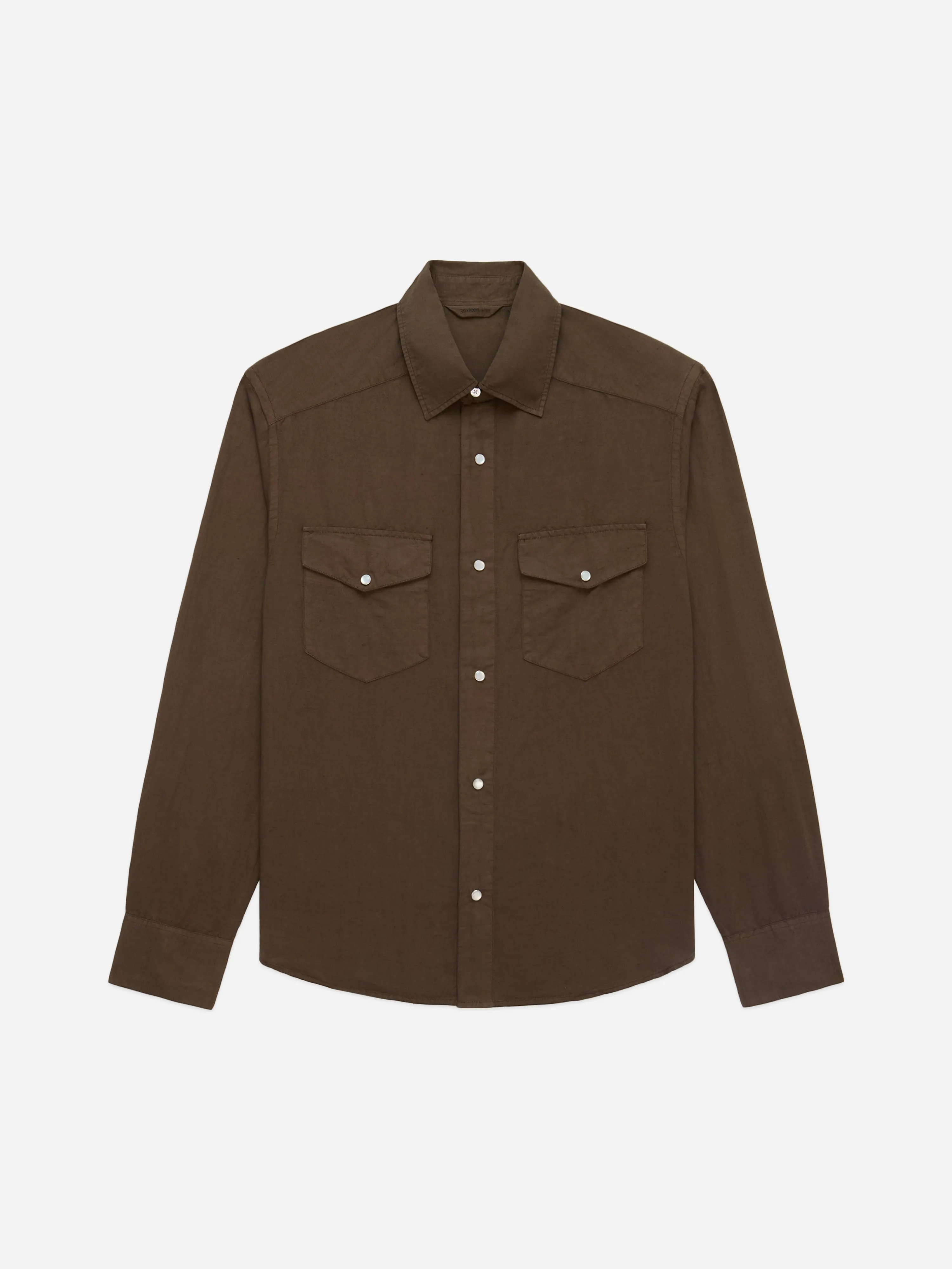 Snap Western Shirt ~ Mocha Garment Dye sold by 3sixteen product image thumbnail 5