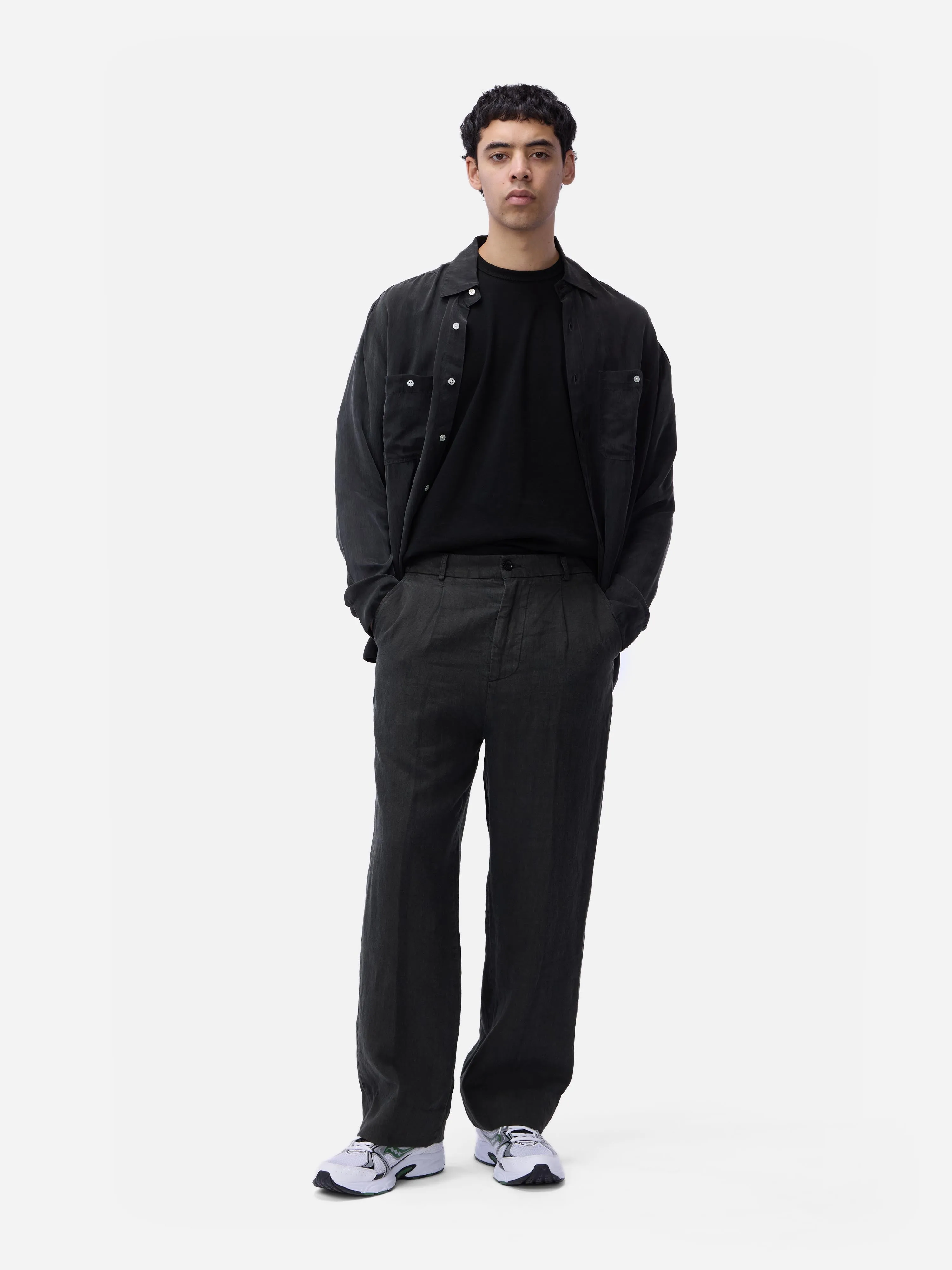 Pleated Trouser ~ Black Linen sold by 3sixteen product image thumbnail 4