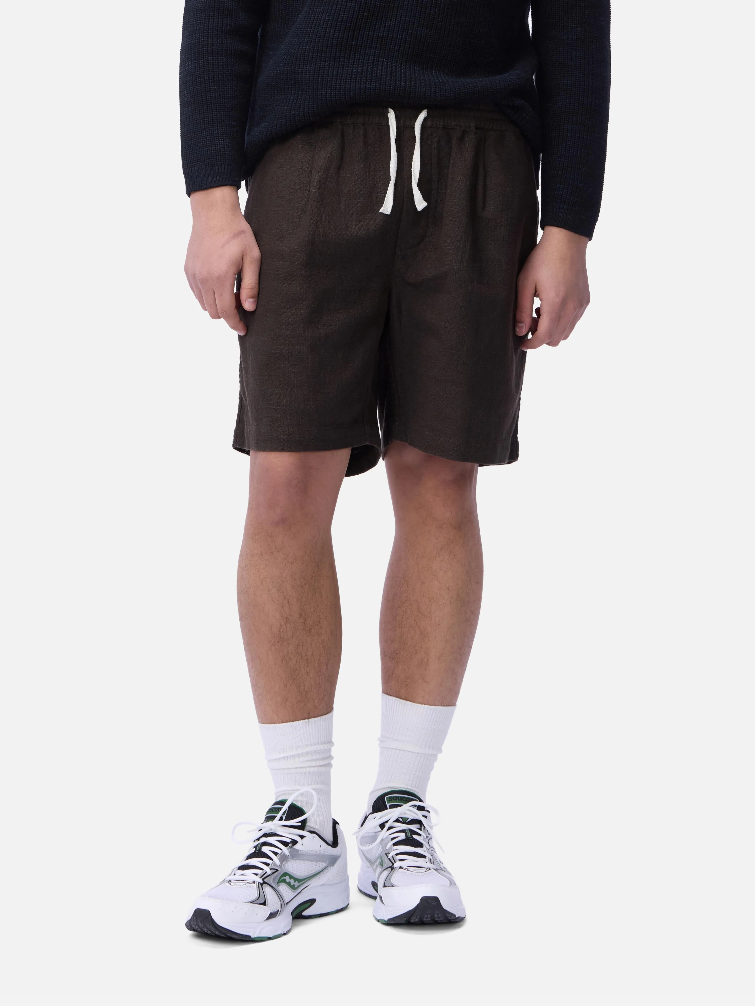 Drawstring Short ~ Chocolate Linen sold by 3sixteen