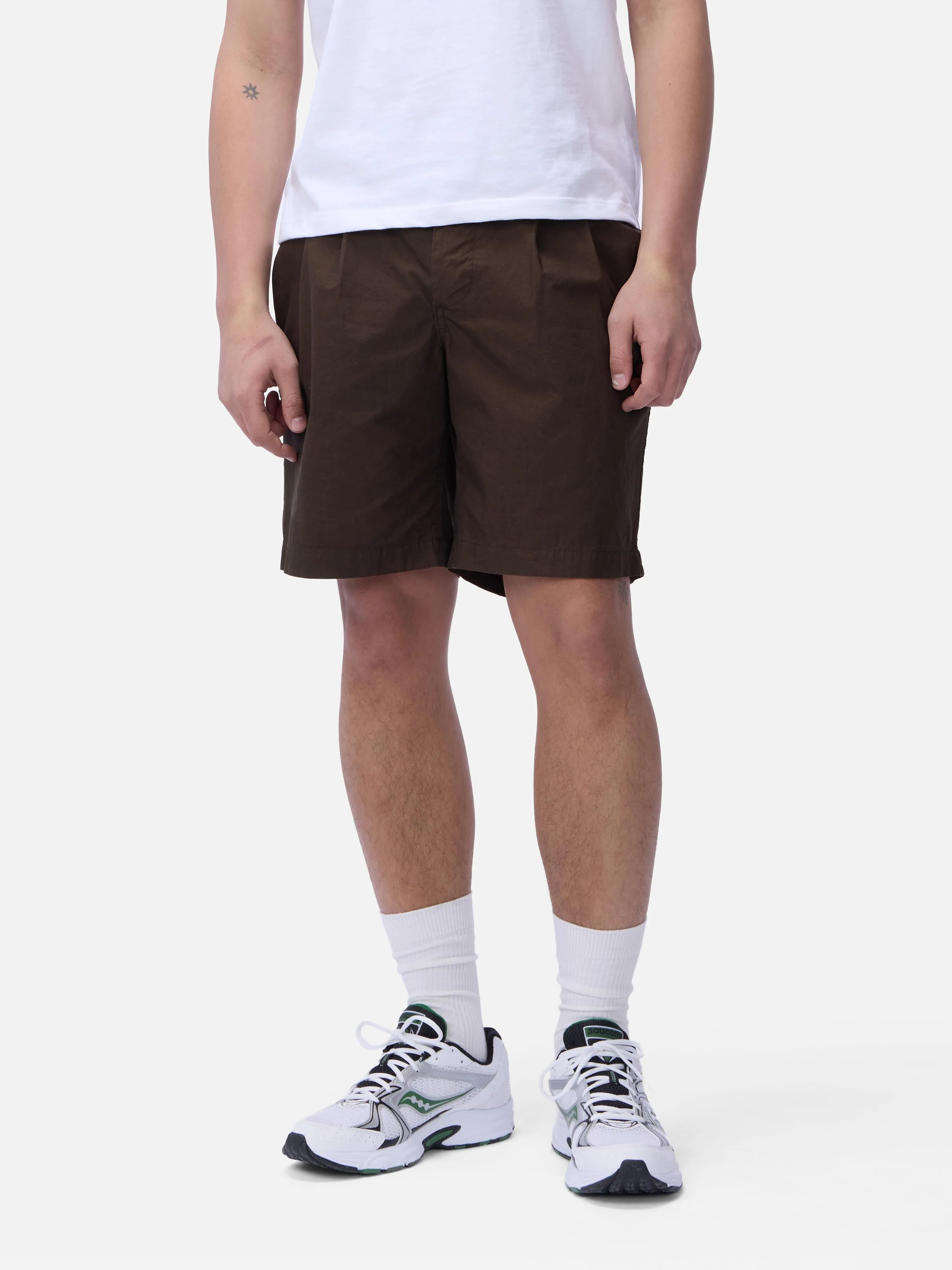 Safari Shorts ~ Brown Poplin sold by 3sixteen