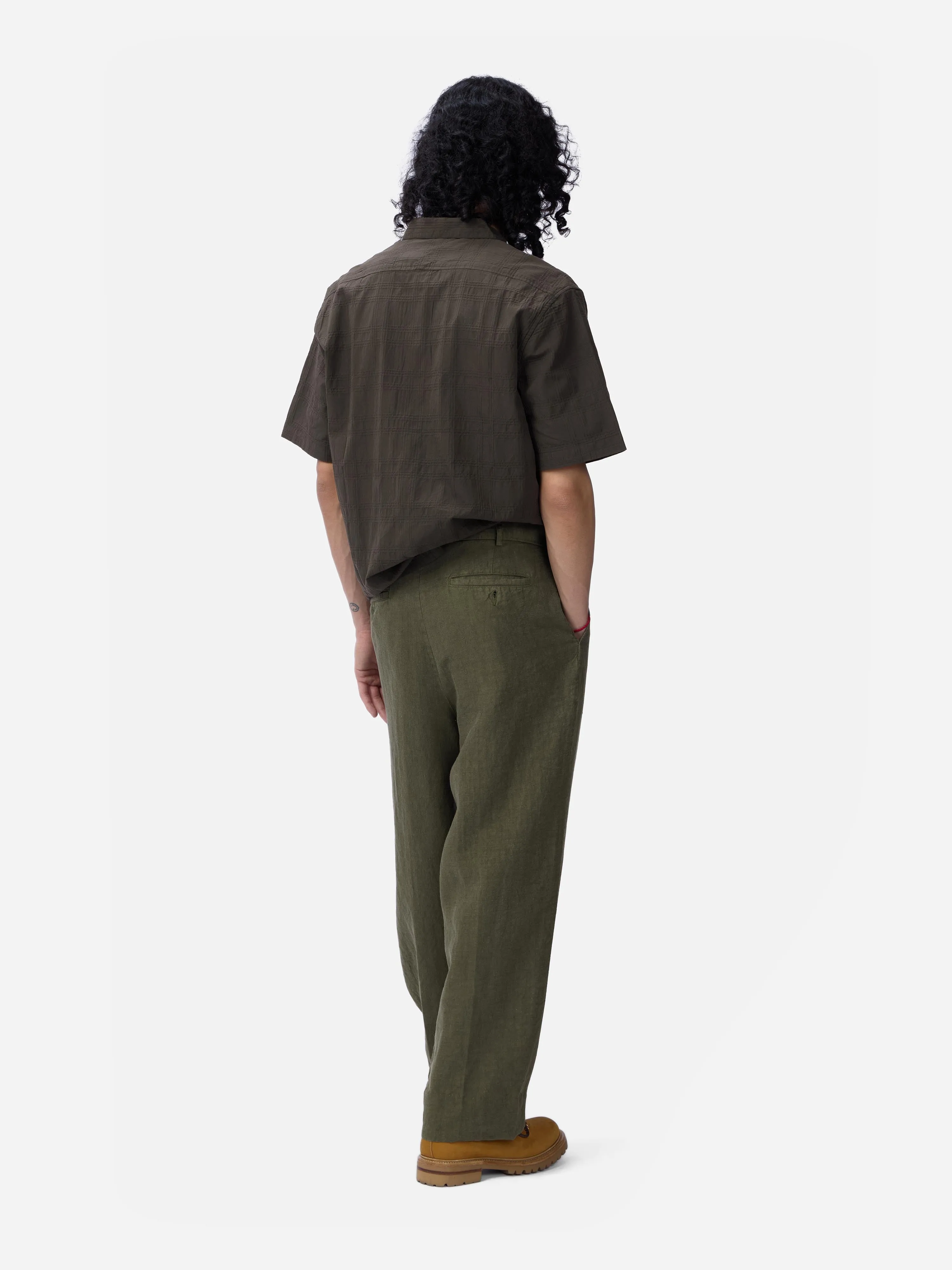 Pleated Trouser ~ Olive Linen sold by 3sixteen product image thumbnail 3