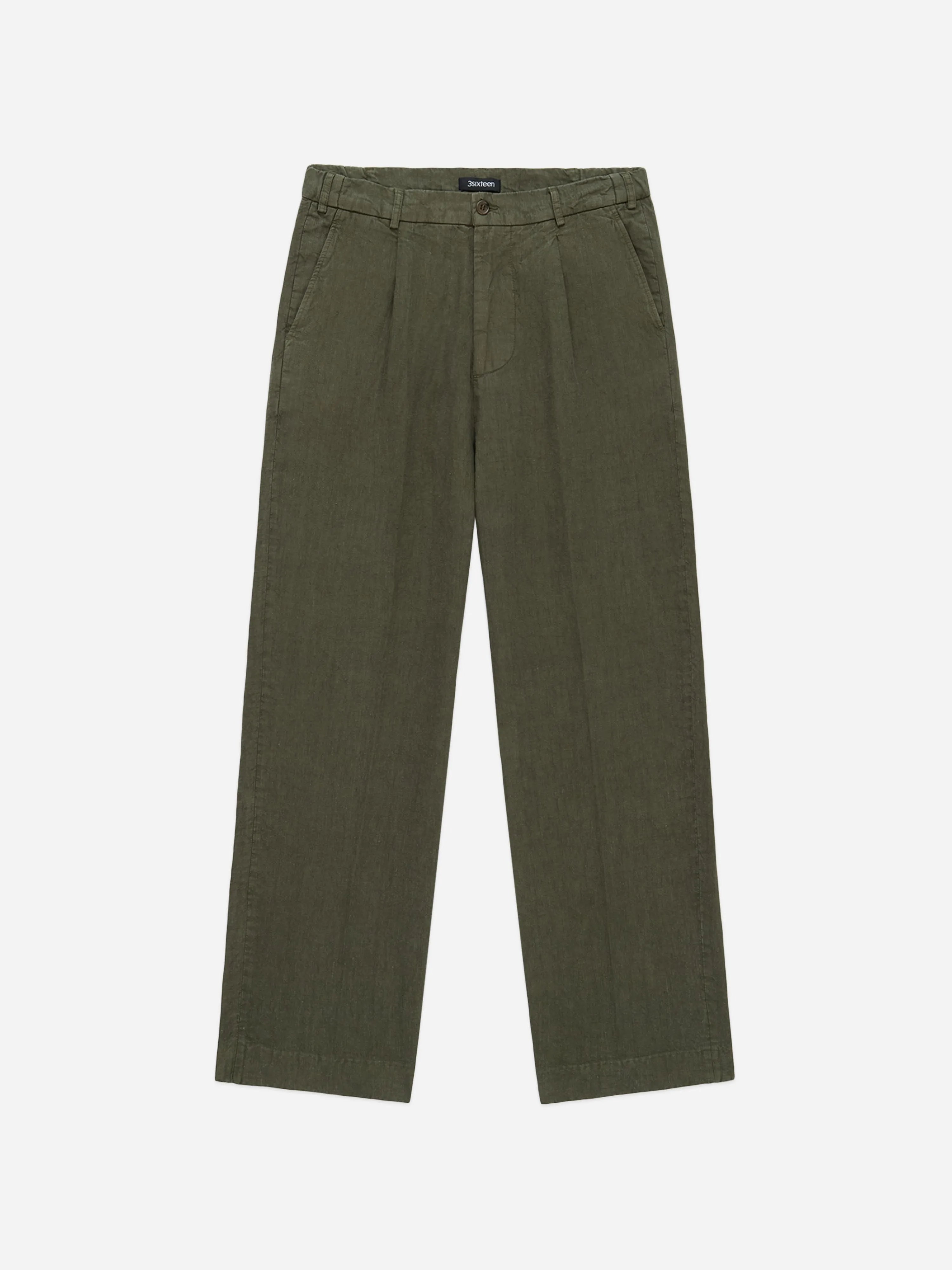 Pleated Trouser ~ Olive Linen sold by 3sixteen product image thumbnail 5