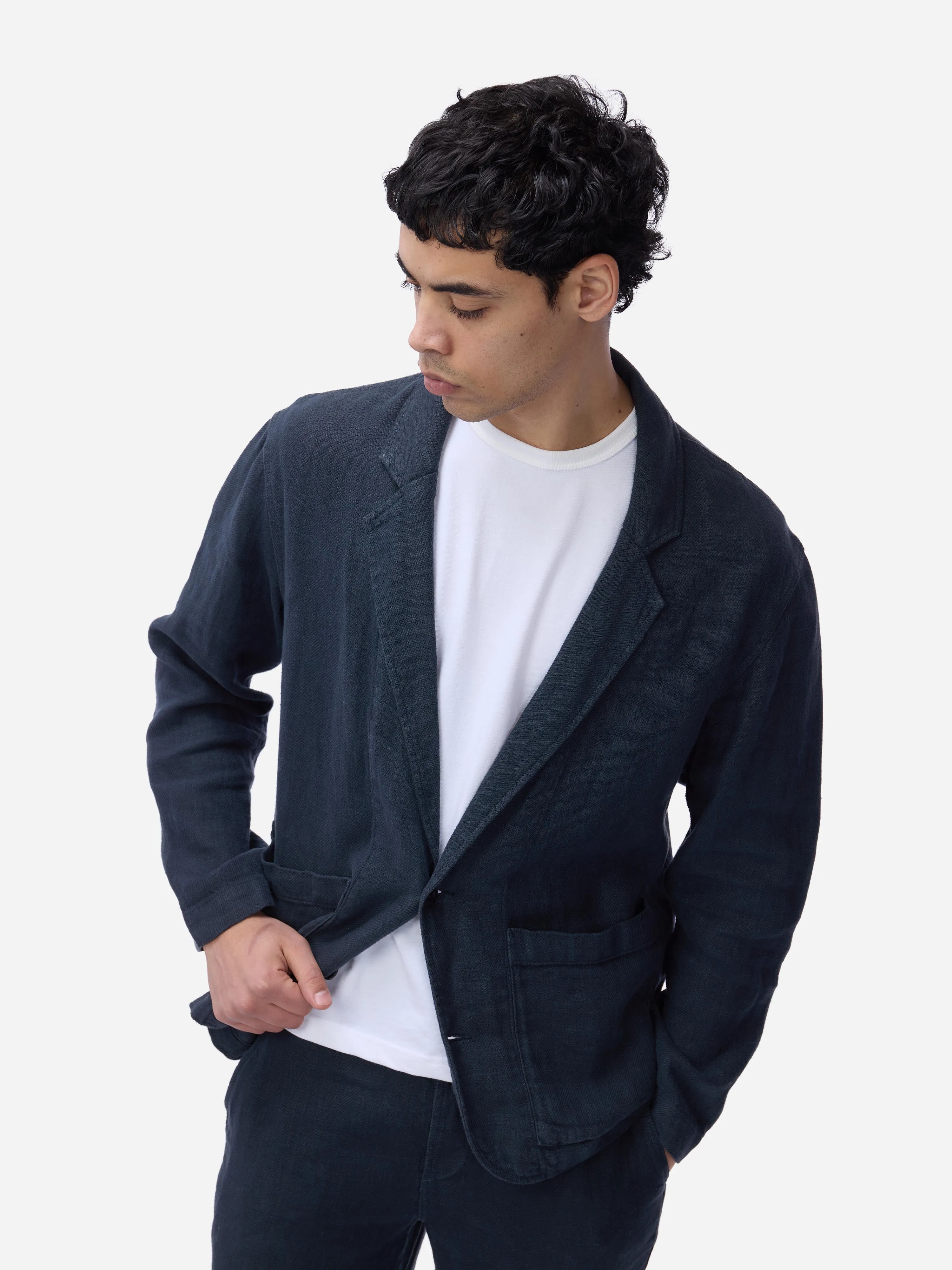 Work Blazer ~ Midnight Linen sold by 3sixteen product image thumbnail 4