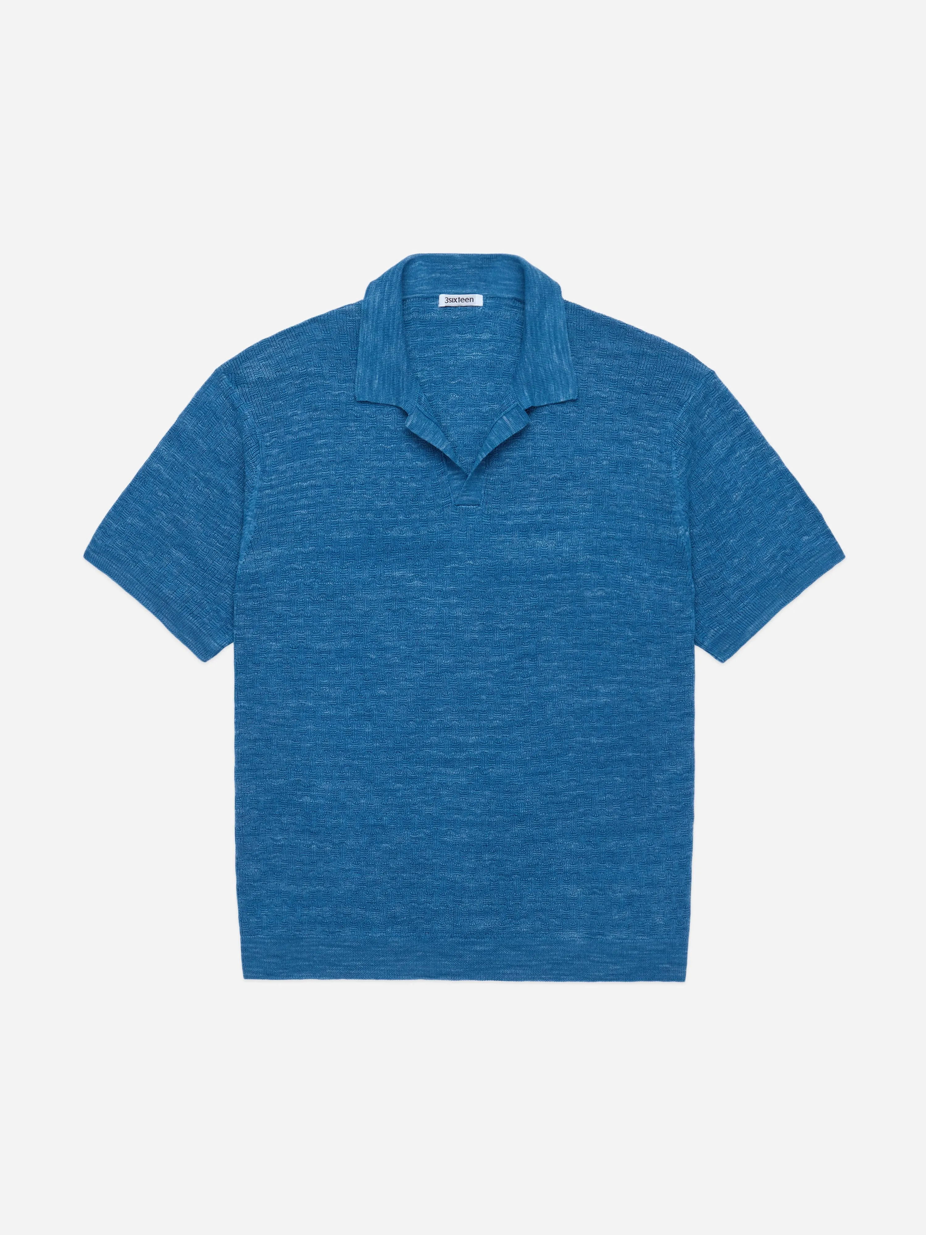 Knit Polo ~ Vintage Blue Boxweave sold by 3sixteen product image thumbnail 5
