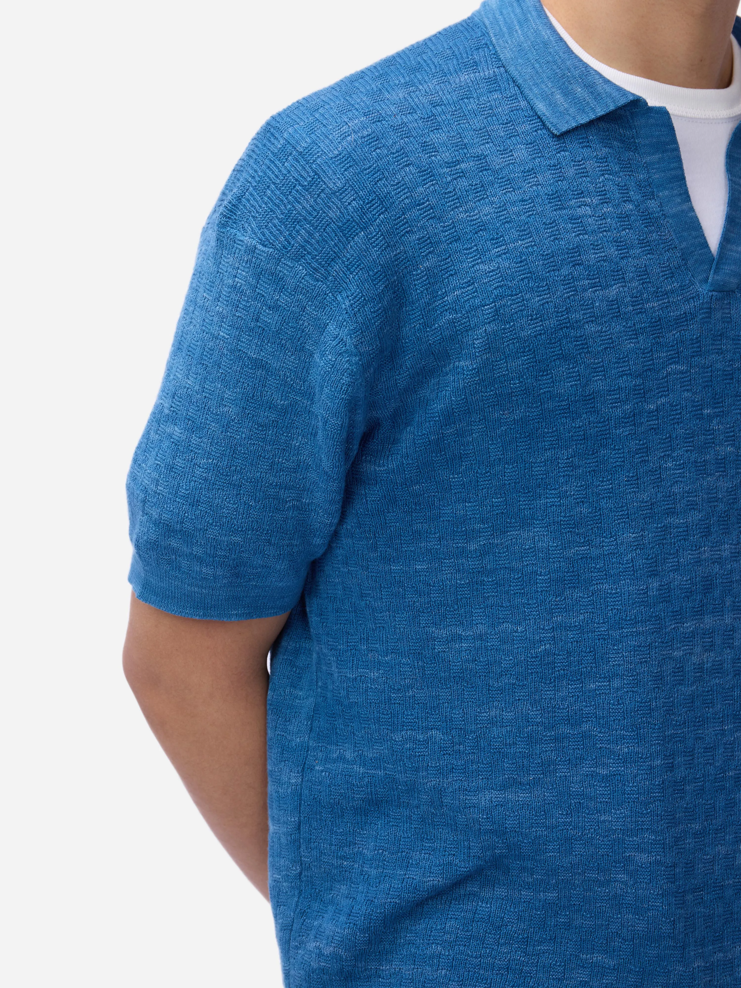 Knit Polo ~ Vintage Blue Boxweave sold by 3sixteen product image thumbnail 4