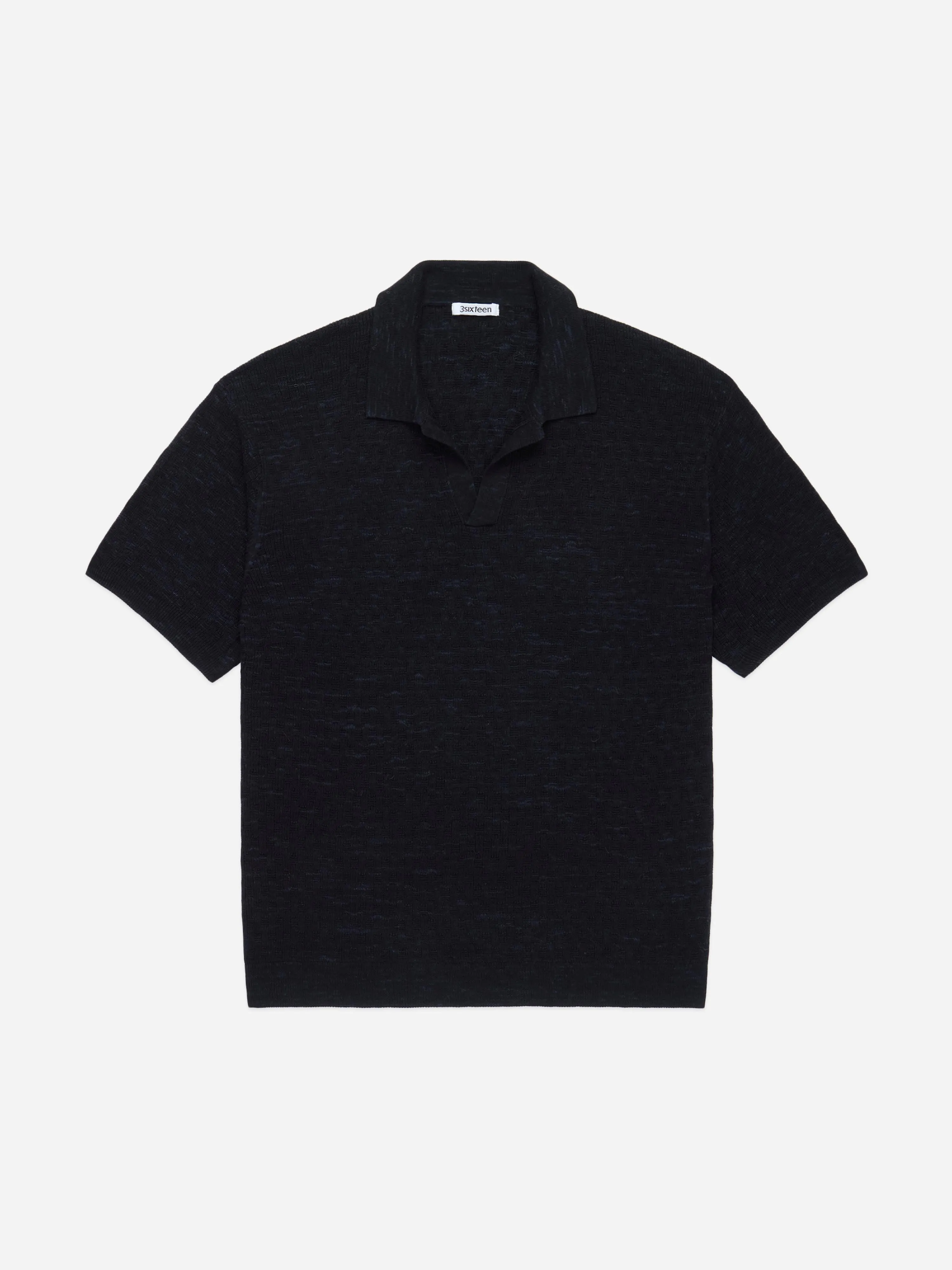 Knit Polo ~ Vintage Black Boxweave sold by 3sixteen product image thumbnail 5
