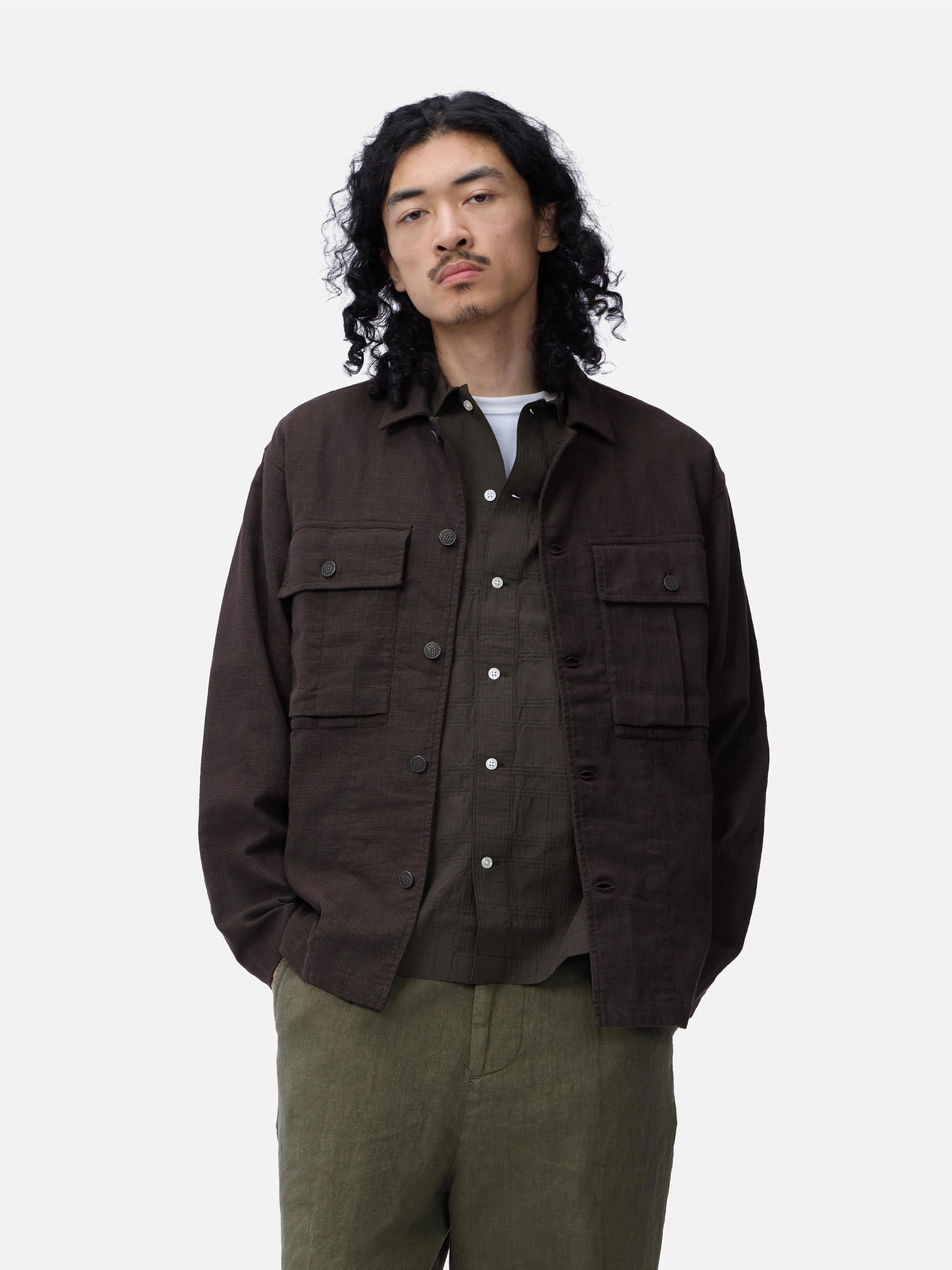 M43 Overshirt ~ Chocolate Linen sold by 3sixteen product image thumbnail 4
