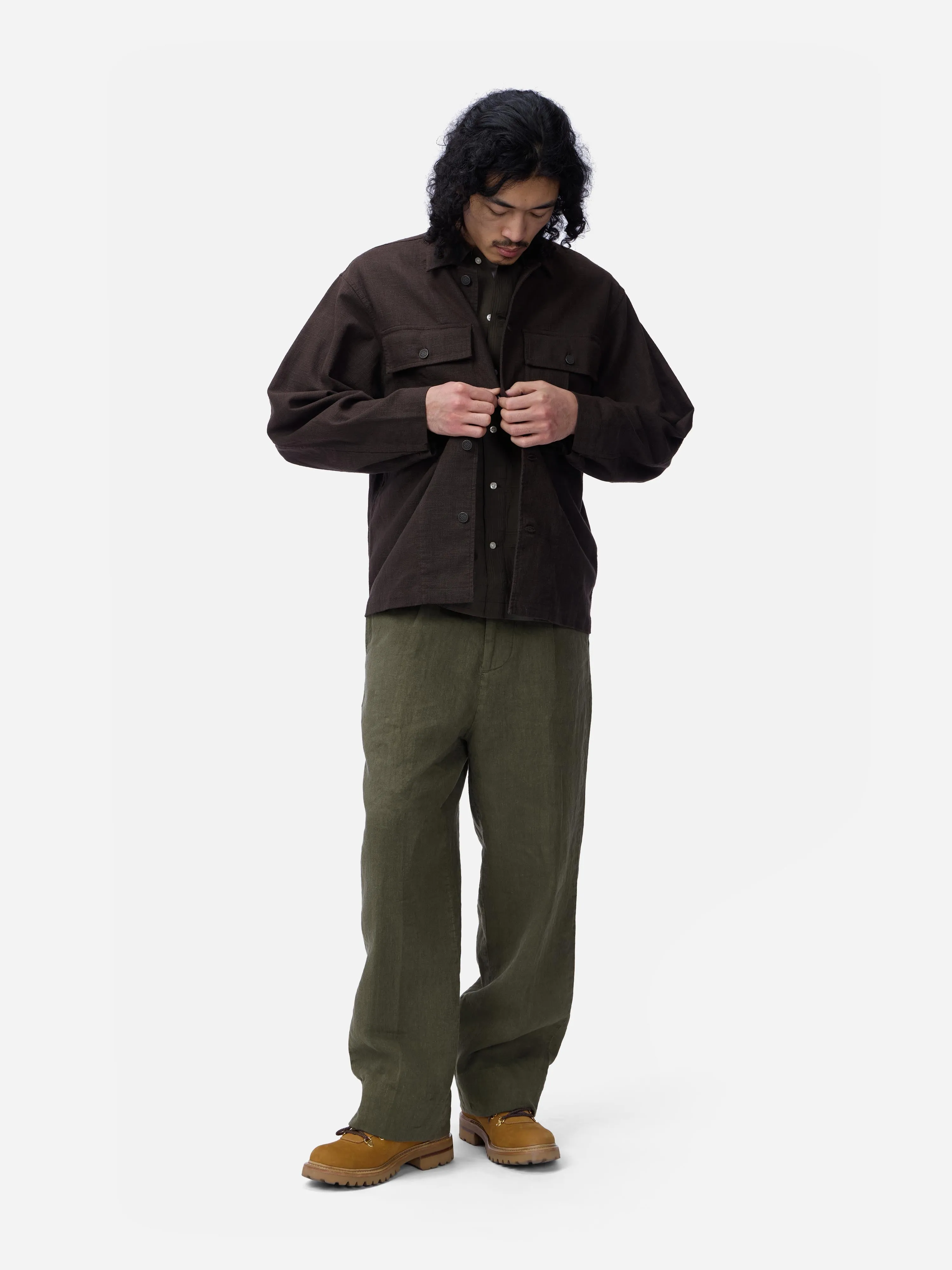 M43 Overshirt ~ Chocolate Linen sold by 3sixteen product image thumbnail 3