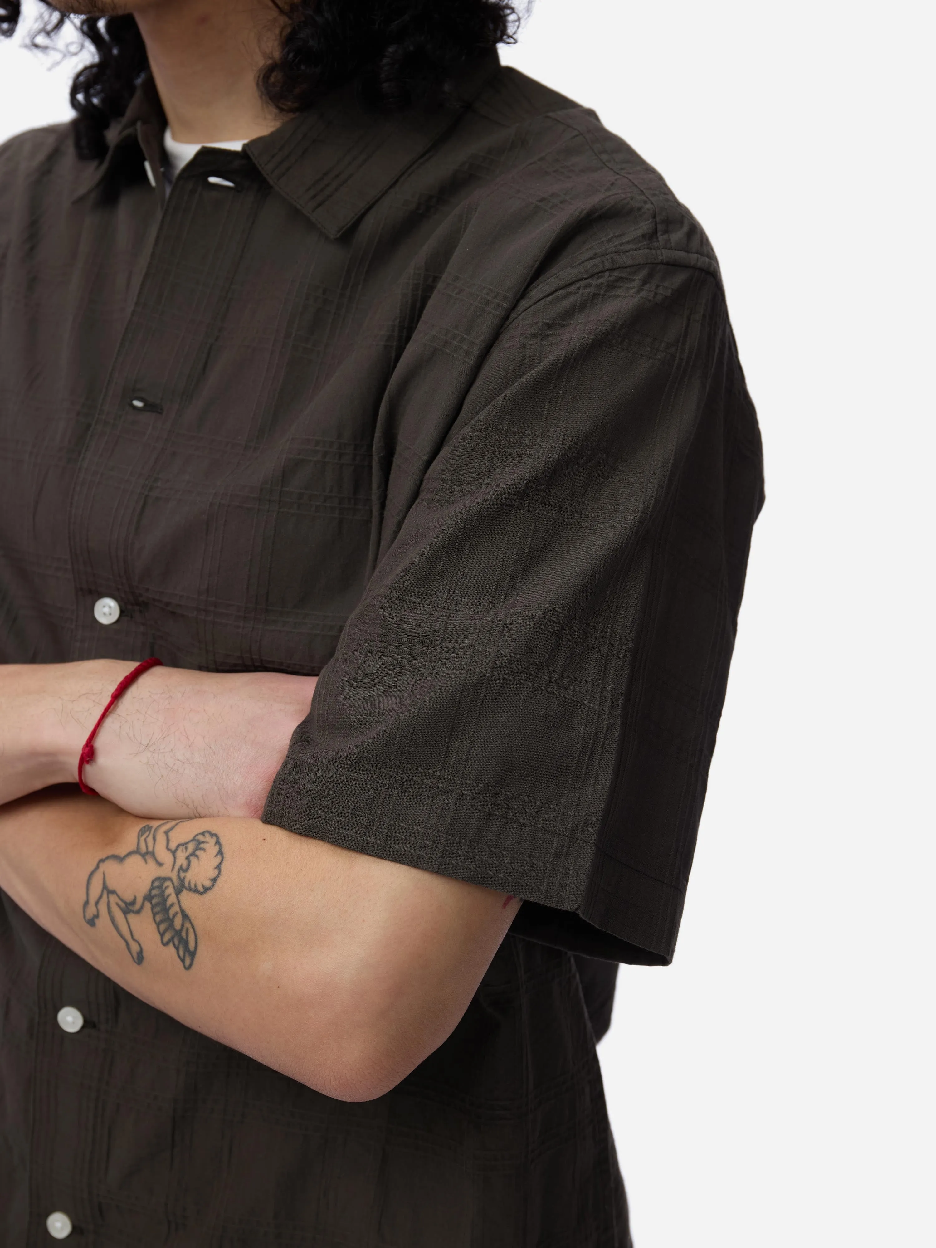 Short Sleeve Work Shirt ~ Ink Grid Dobby sold by 3sixteen product image thumbnail 4