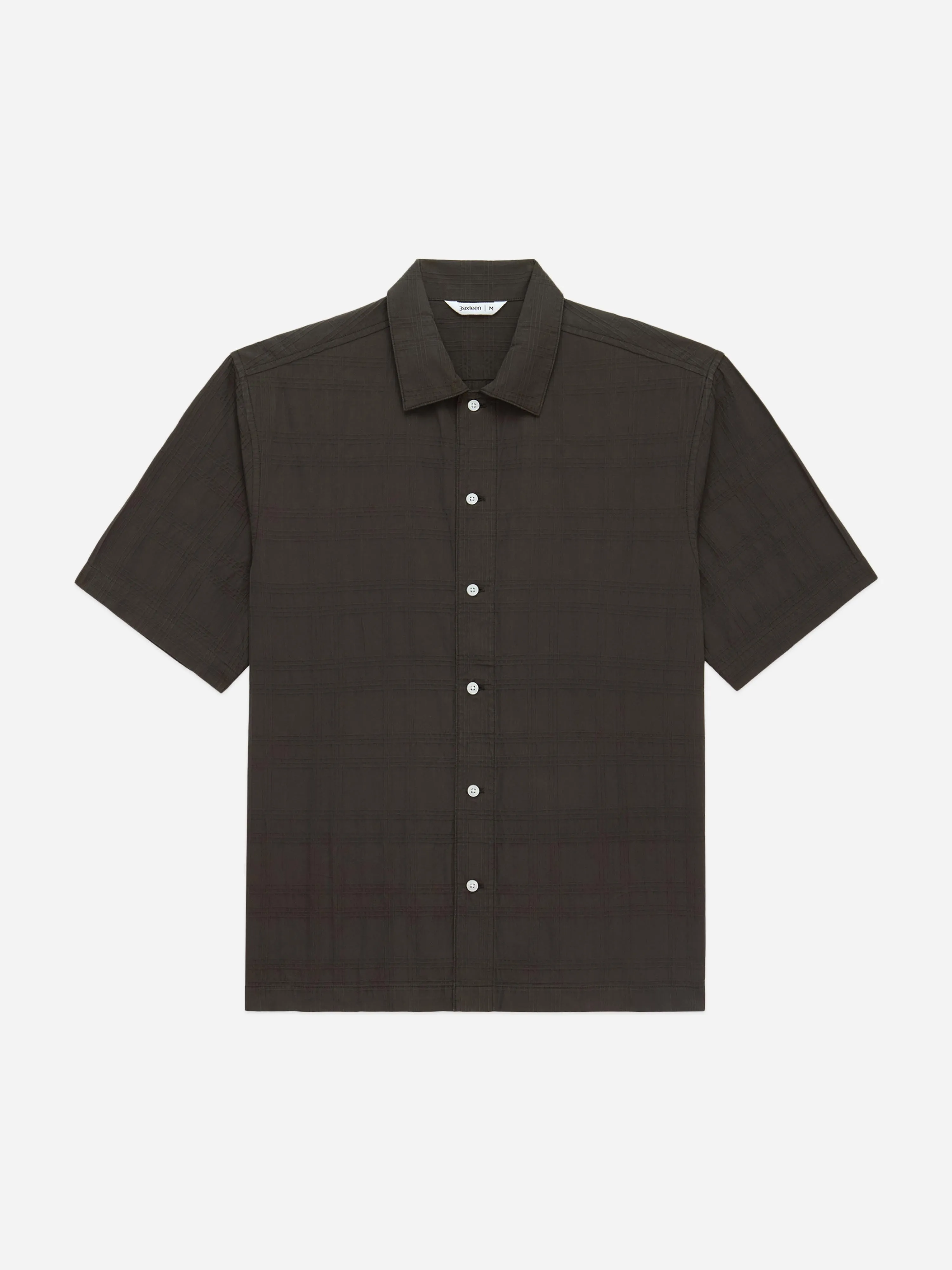 Short Sleeve Work Shirt ~ Ink Grid Dobby sold by 3sixteen product image thumbnail 5