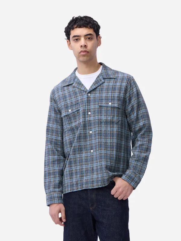 Camp Shirt ~ Blue Dobby Plaid made by 3sixteen