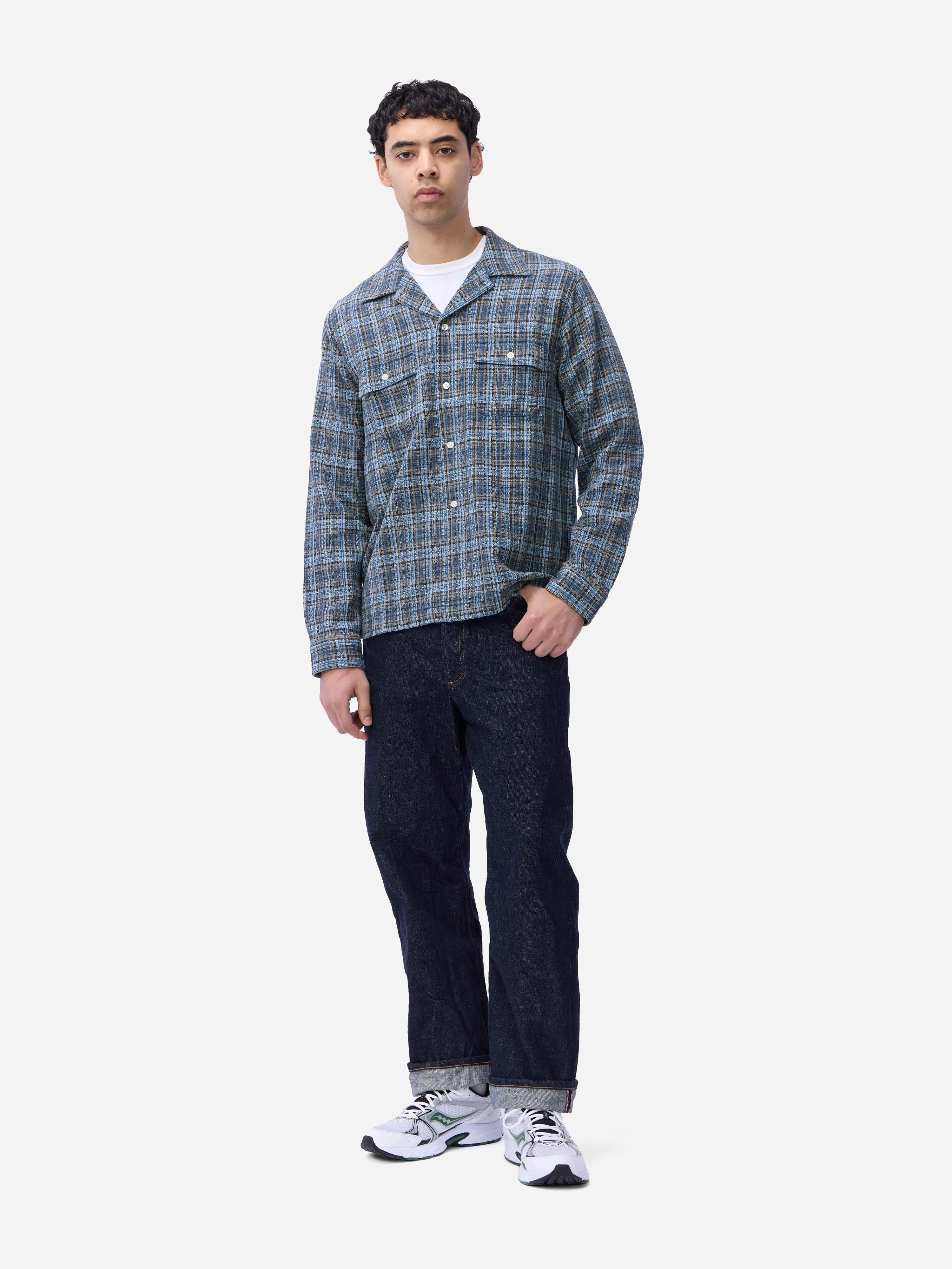 Camp Shirt ~ Blue Dobby Plaid sold by 3sixteen product image thumbnail 3