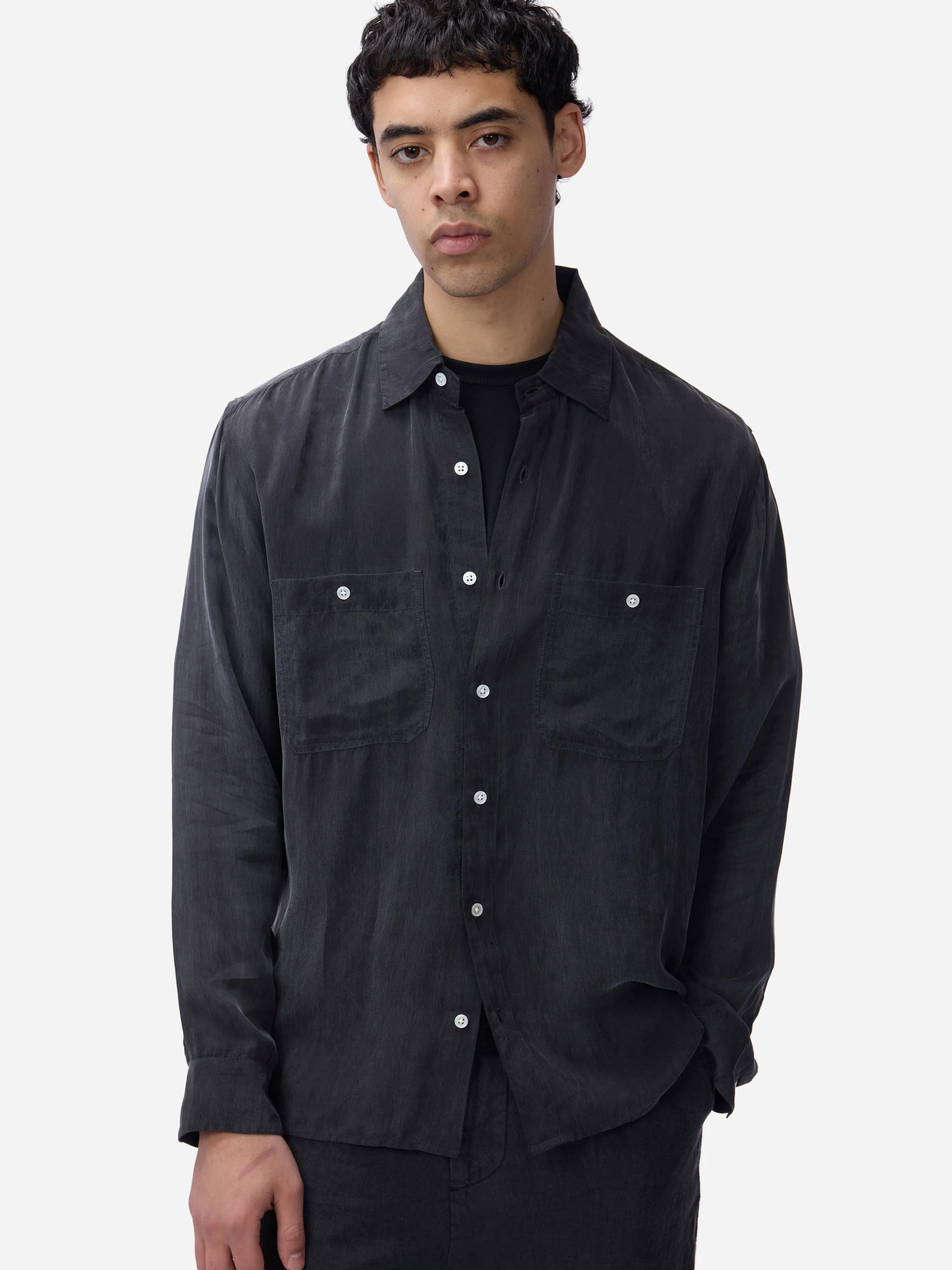 Utility Shirt ~ Black Cupro sold by 3sixteen product image thumbnail 5
