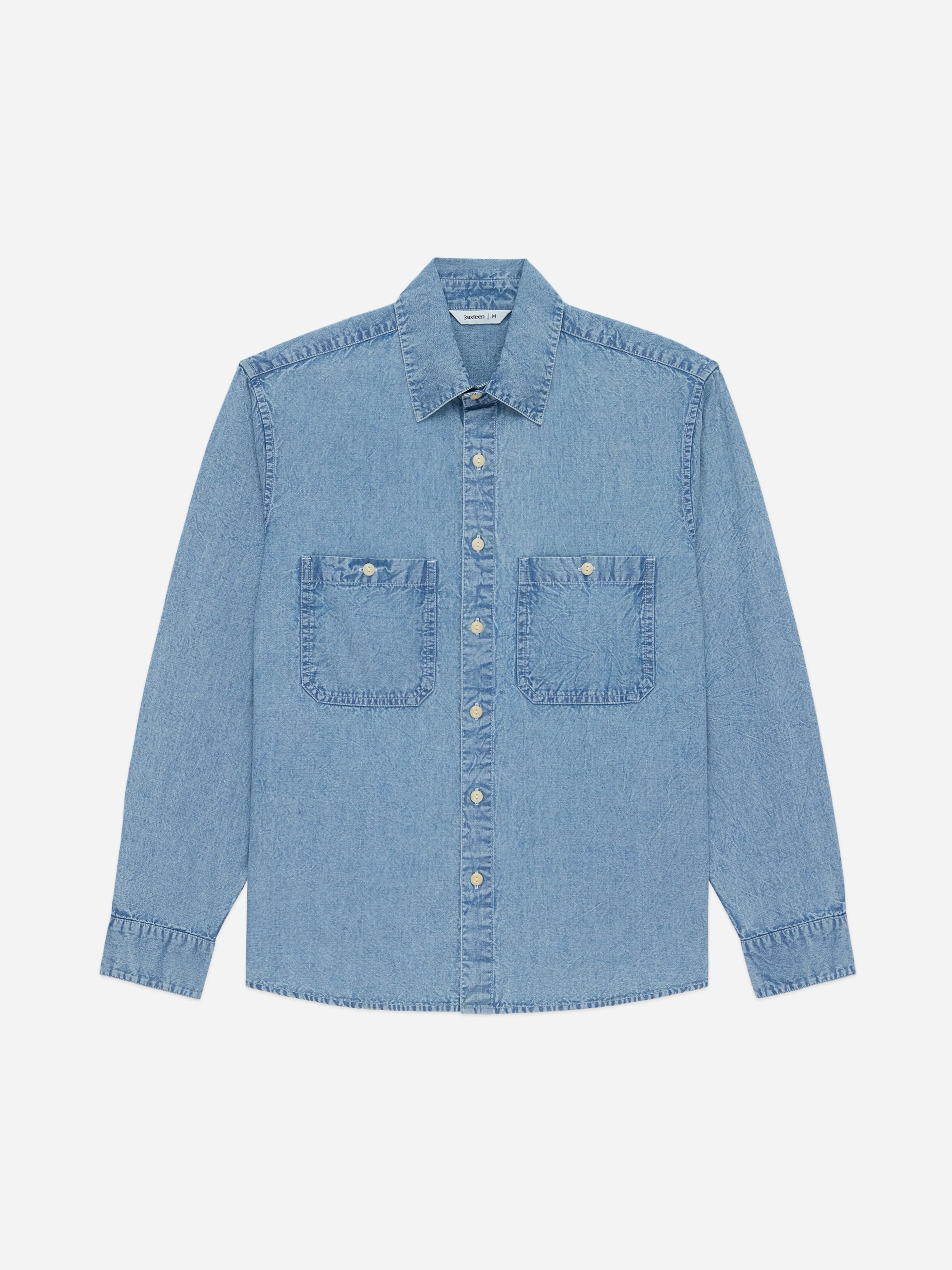 Utility Chambray Shirt ~ Washed Indigo sold by 3sixteen product image thumbnail 5