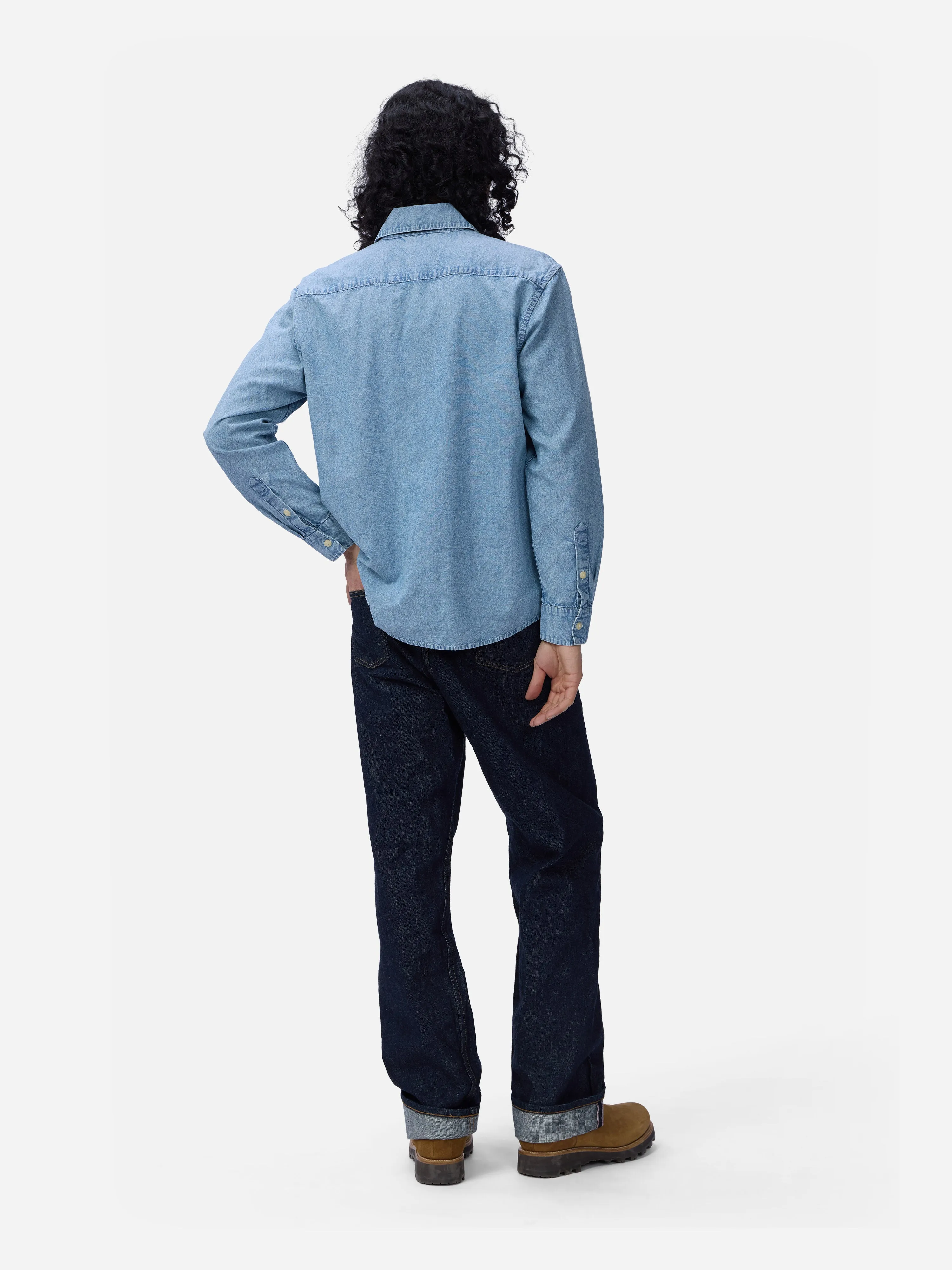 Utility Chambray Shirt ~ Washed Indigo sold by 3sixteen product image thumbnail 2