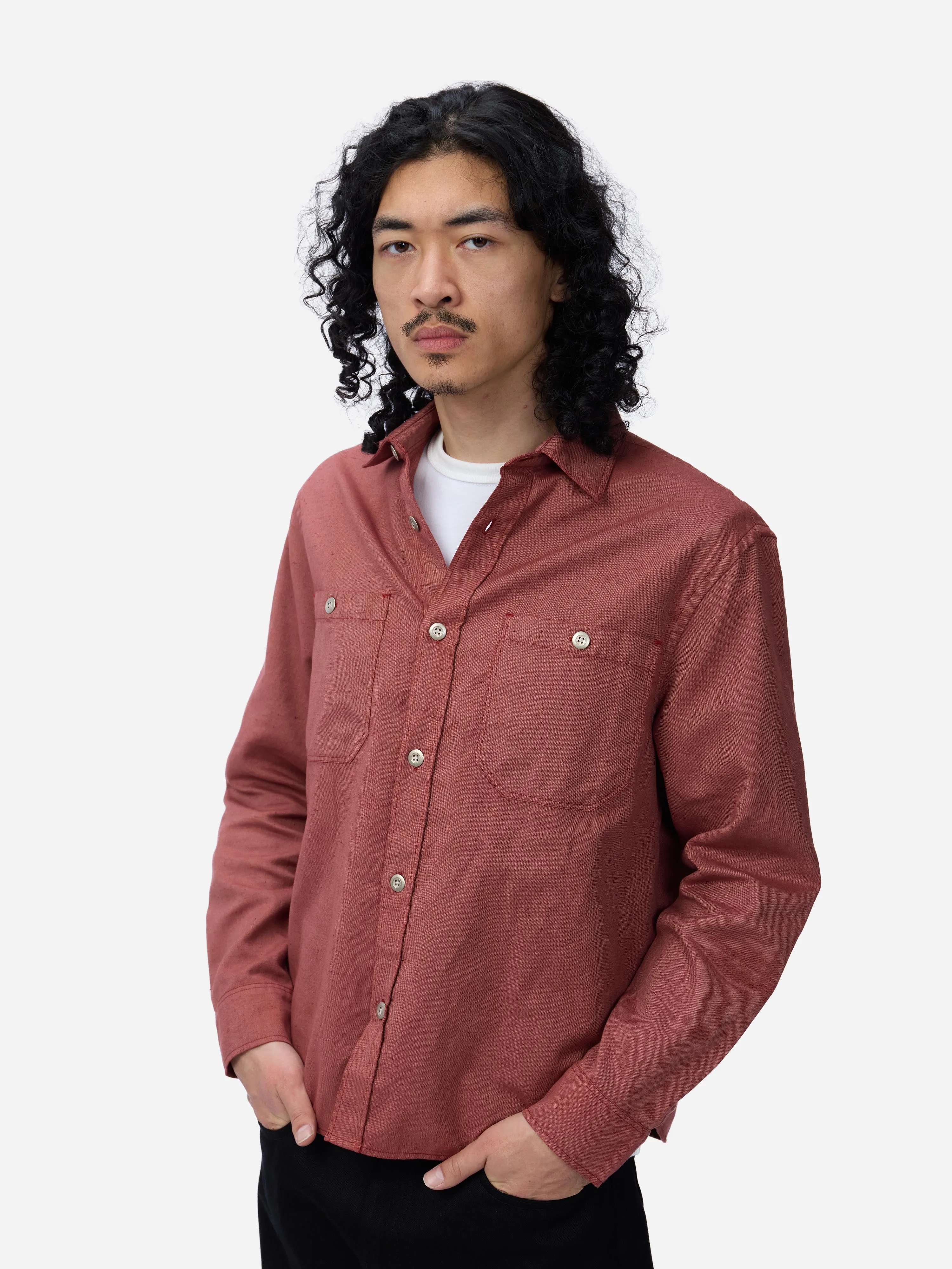 Utility Overshirt ~ Brick Overdye Canvas sold by 3sixteen product image thumbnail 4