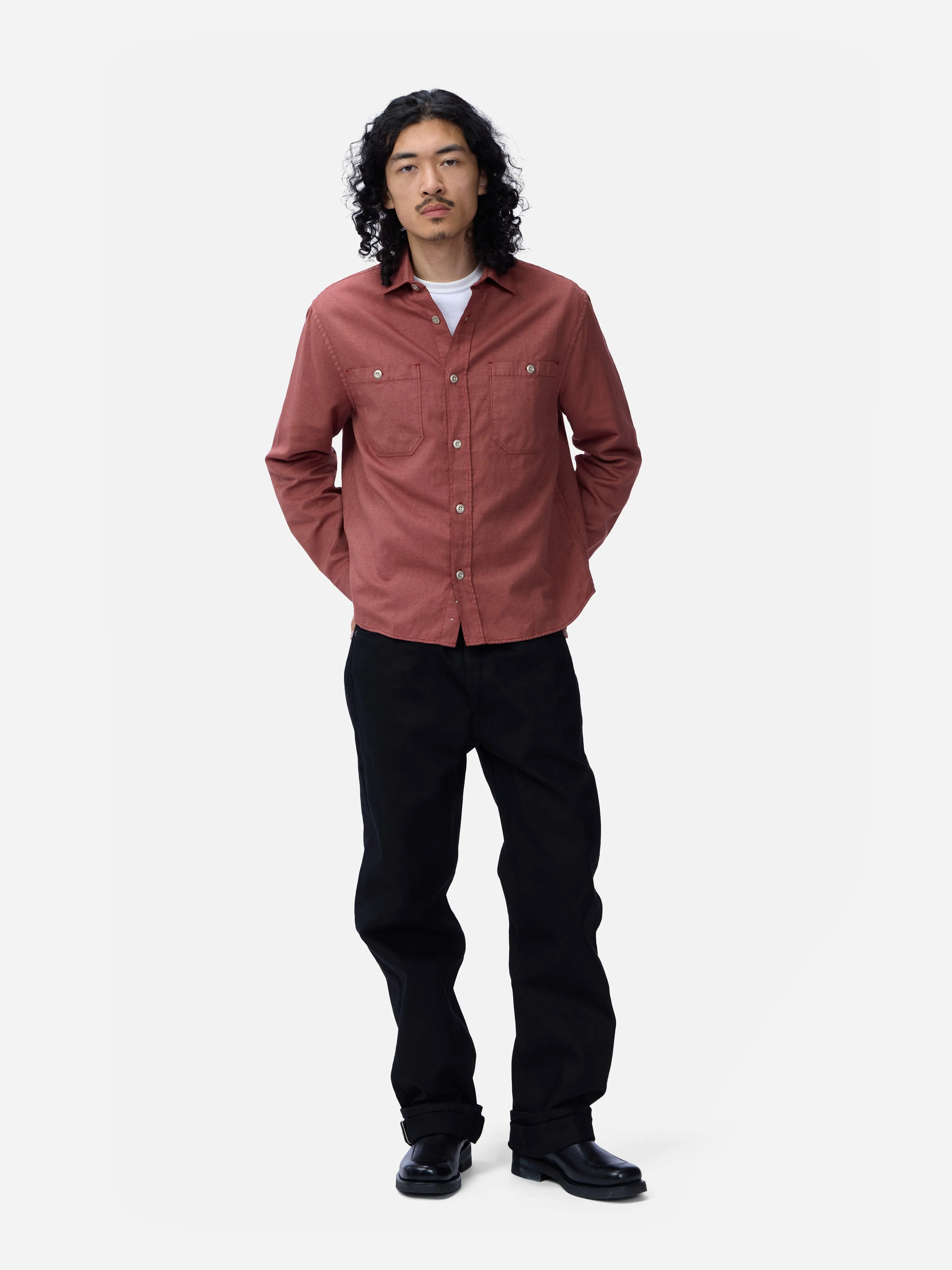 Utility Overshirt ~ Brick Overdye Canvas sold by 3sixteen product image thumbnail 3