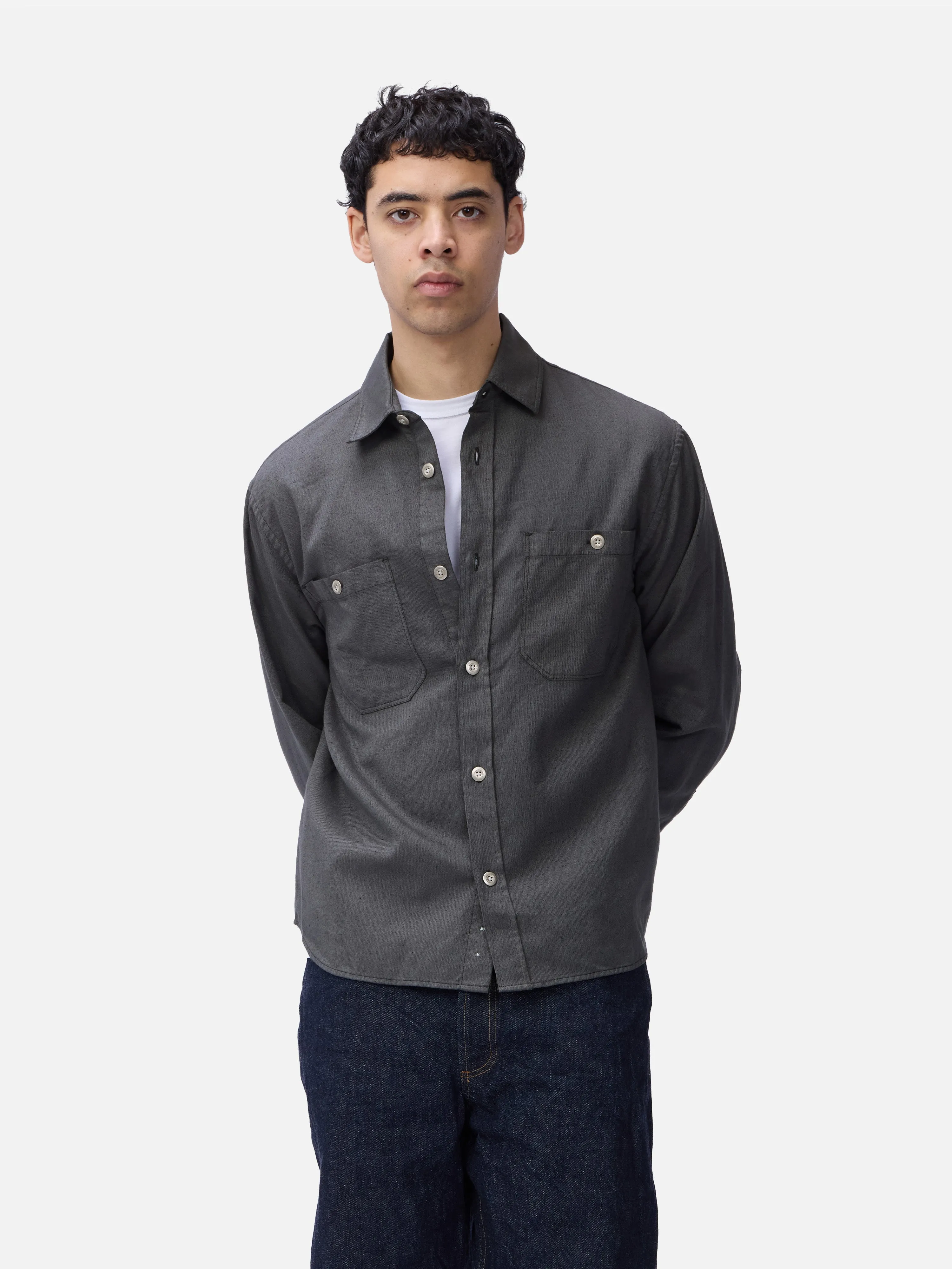 Utility Overshirt ~ Pavement Overdye Canvas sold by 3sixteen