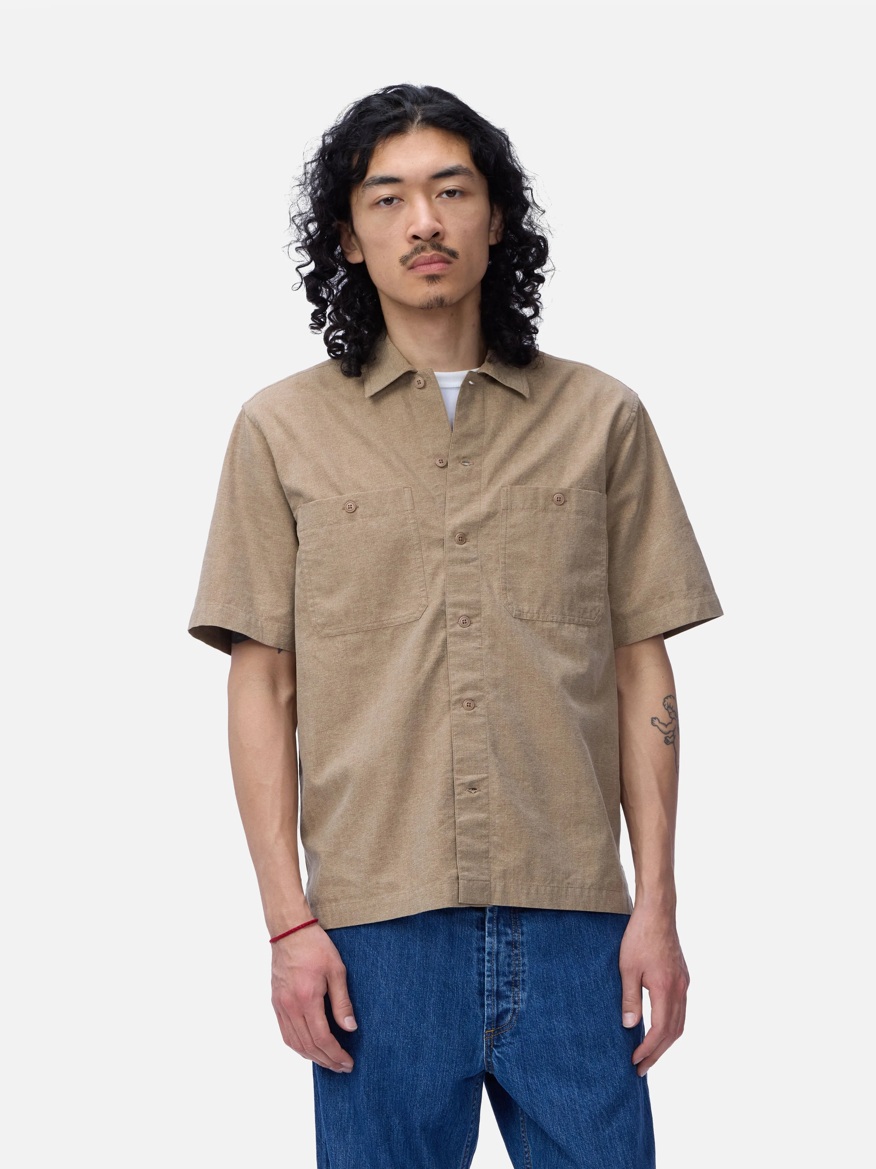 Short Sleeve Workshirt ~ Brown Pigment Dye sold by 3sixteen product image thumbnail 4