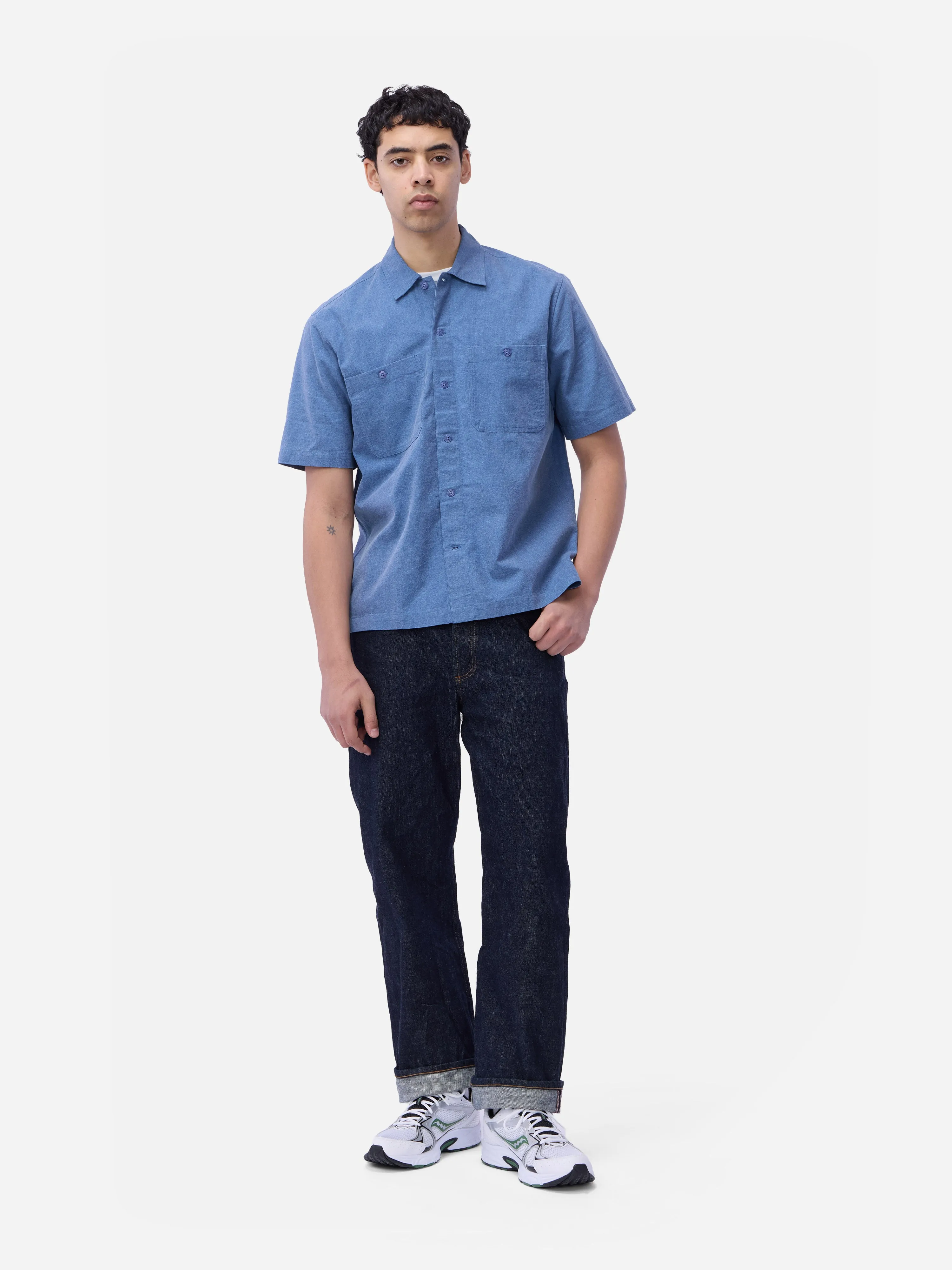 Short Sleeve Workshirt ~ Blue Pigment Dye sold by 3sixteen product image thumbnail 3