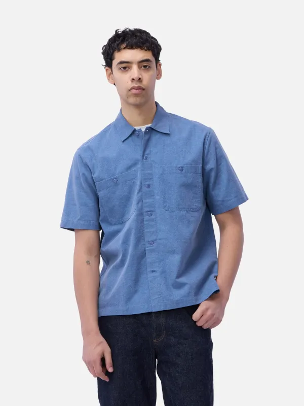 Short Sleeve Workshirt ~ Blue Pigment Dye made by 3sixteen