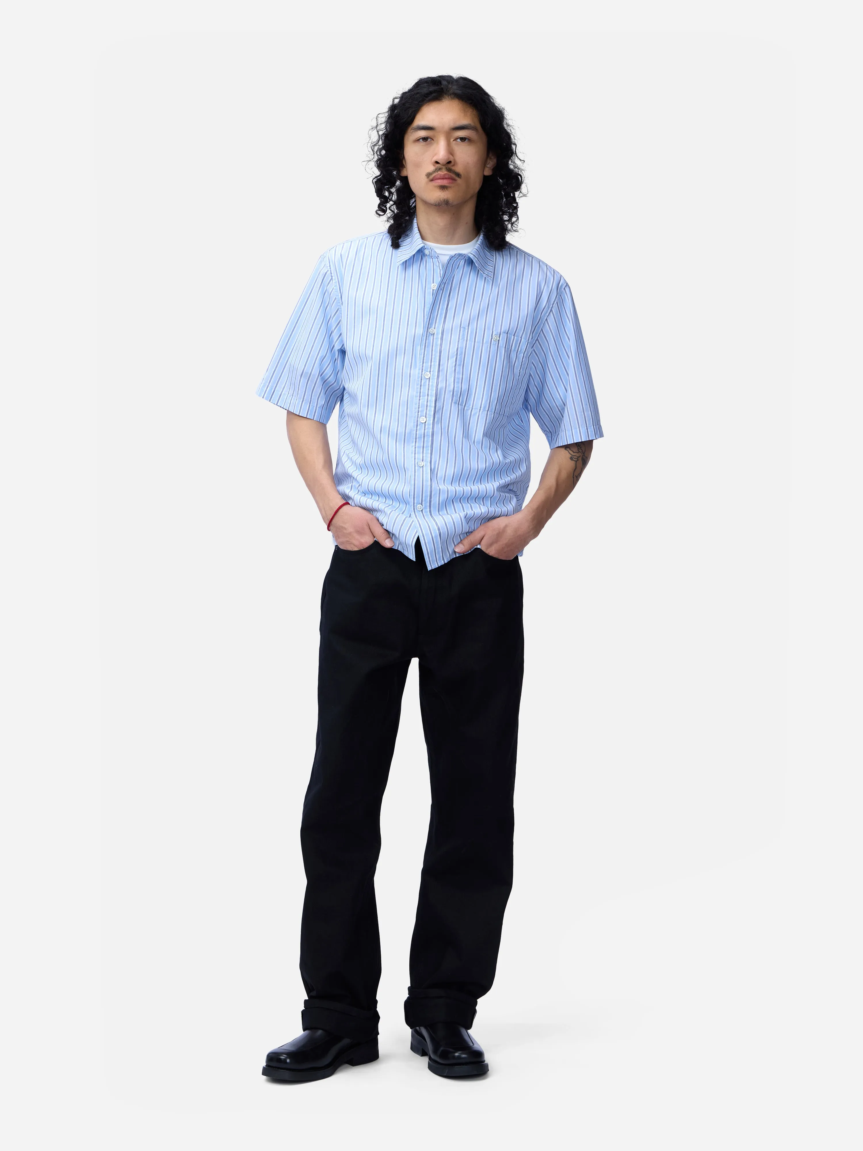Short Sleeve Commuter Shirt ~ Blue Stripe sold by 3sixteen product image thumbnail 3