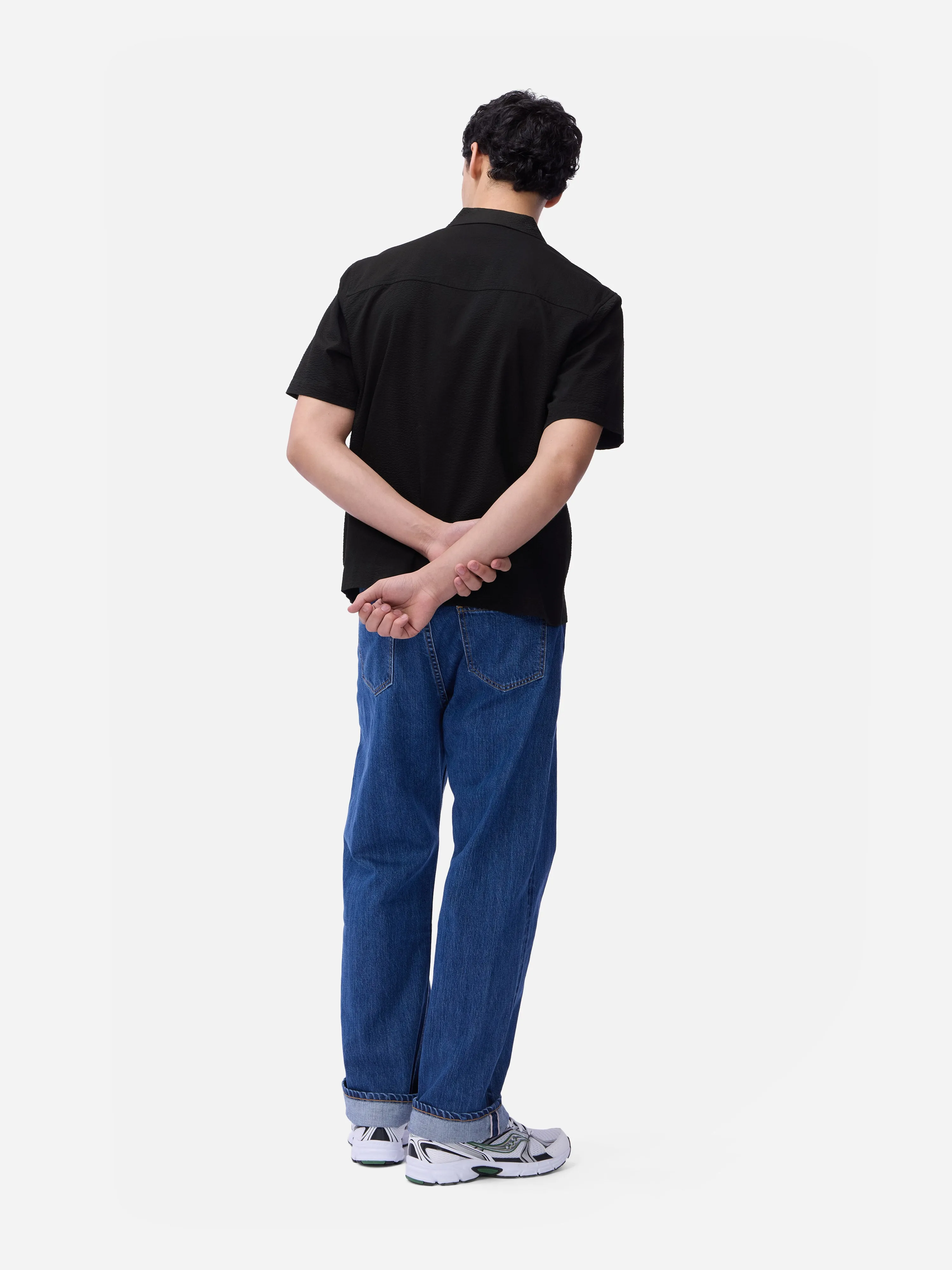 Short Sleeve Loop Shirt ~ Black Seersucker sold by 3sixteen product image thumbnail 2