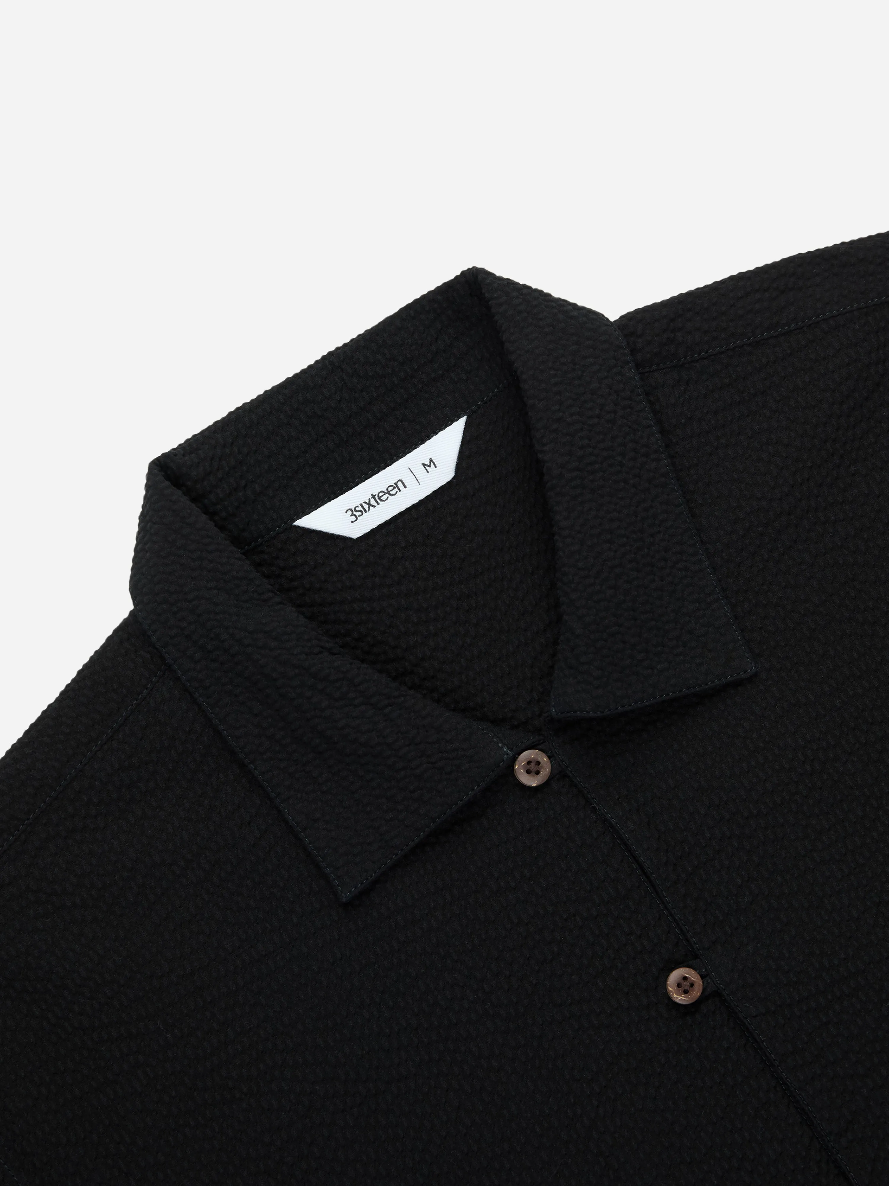 Short Sleeve Loop Shirt ~ Black Seersucker sold by 3sixteen product image thumbnail 5