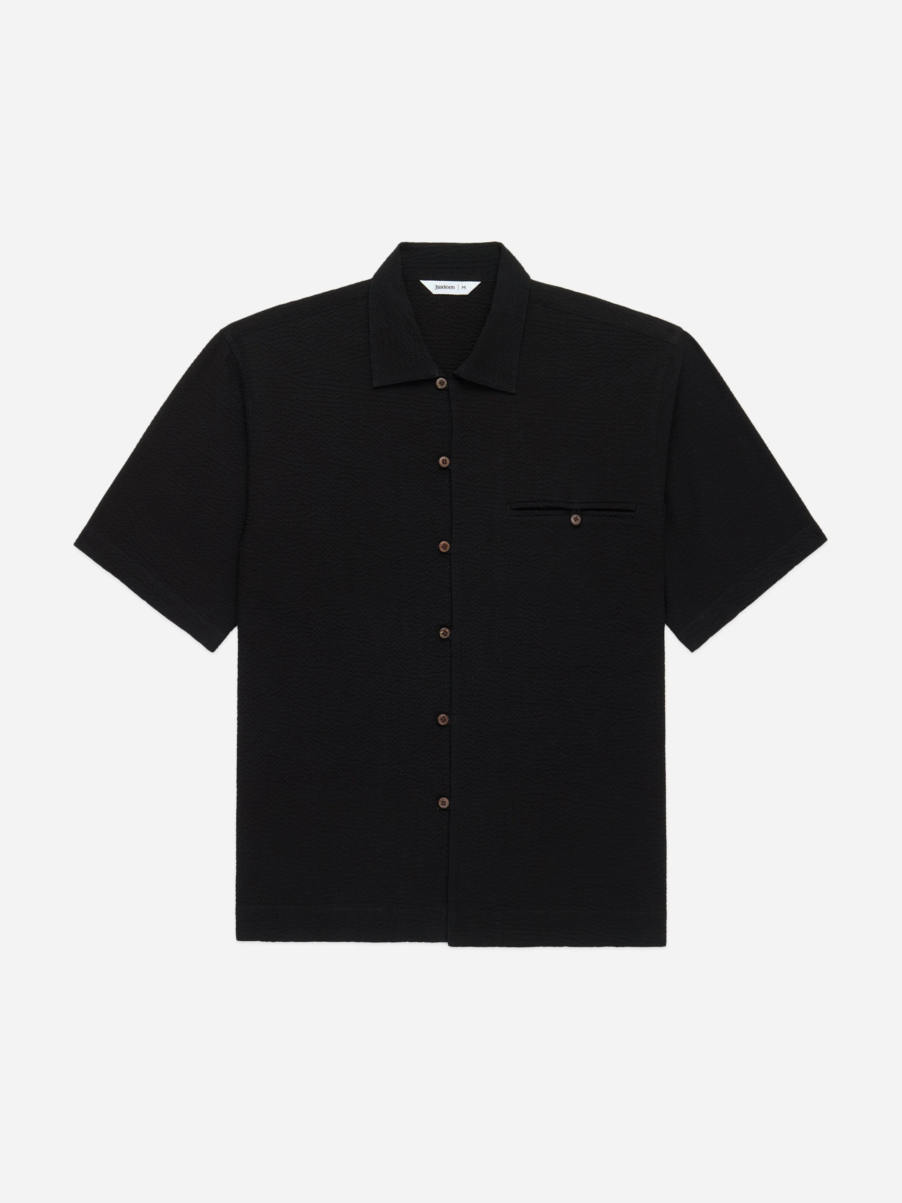 Short Sleeve Loop Shirt ~ Black Seersucker sold by 3sixteen product image thumbnail 4