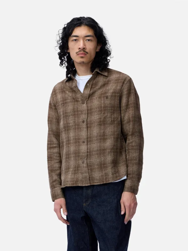 Utility Shirt ~ Drab Wavy Check made by 3sixteen