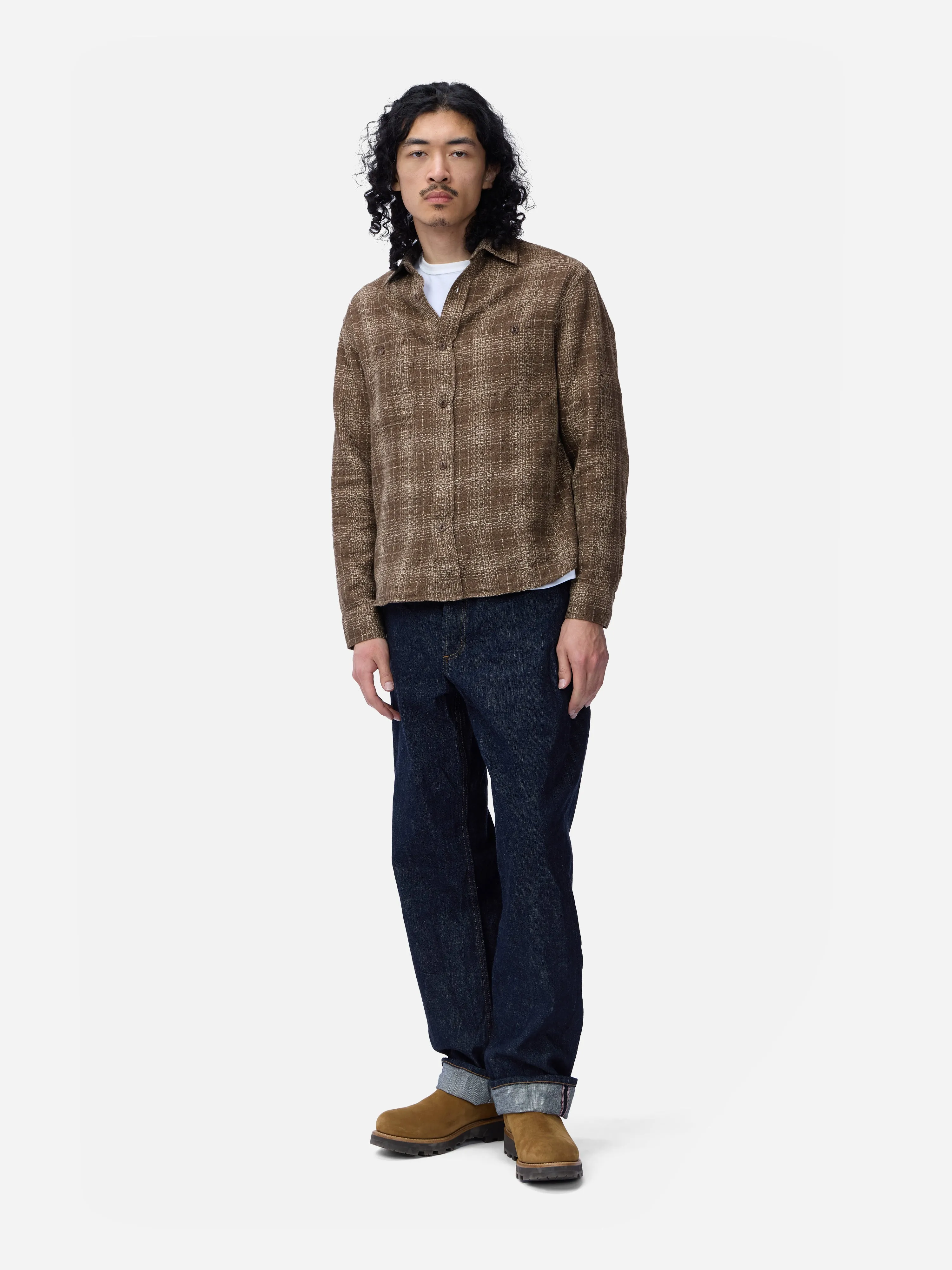 Utility Shirt ~ Drab Wavy Check sold by 3sixteen product image thumbnail 3