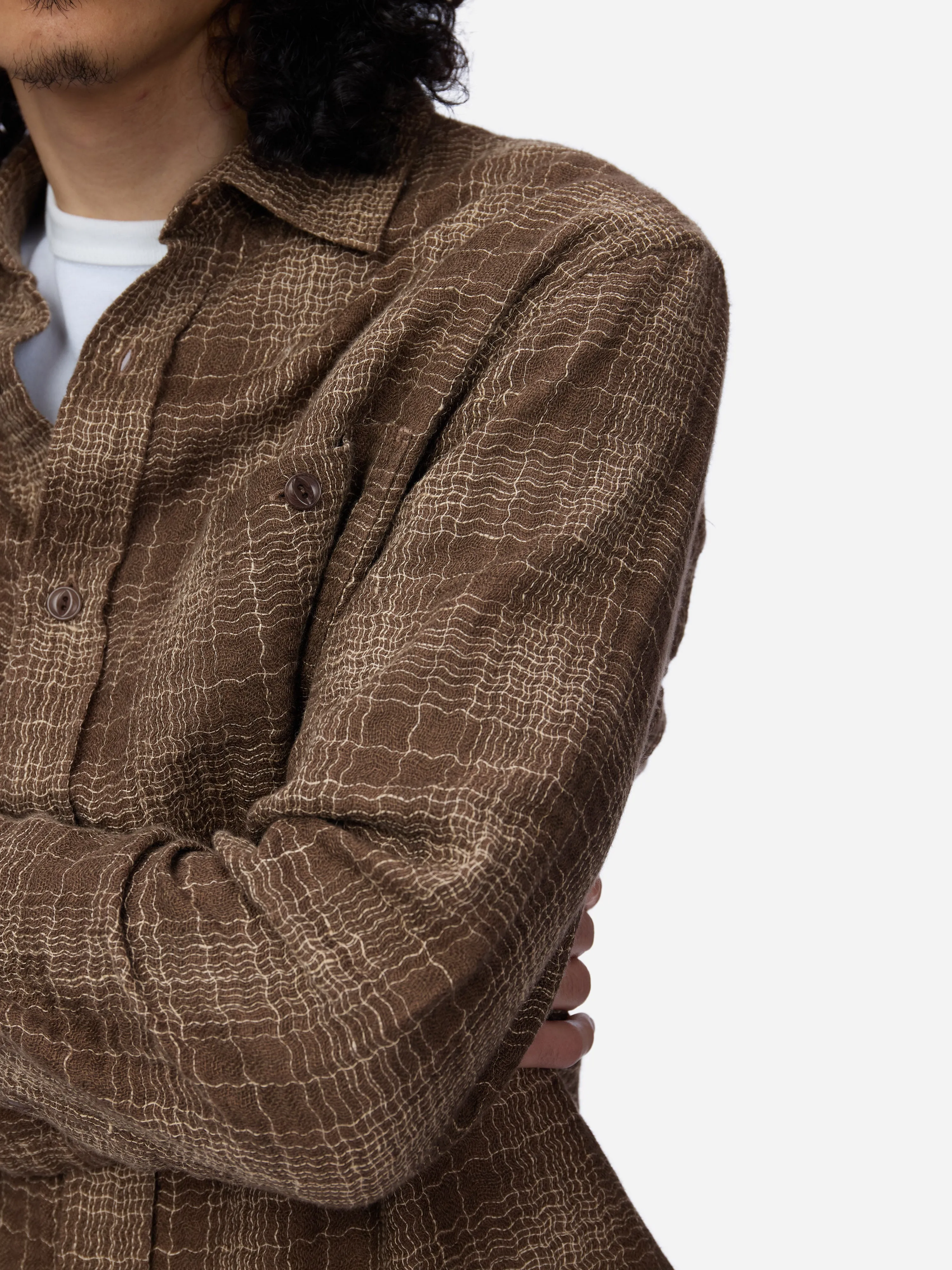 Utility Shirt ~ Drab Wavy Check sold by 3sixteen product image thumbnail 5