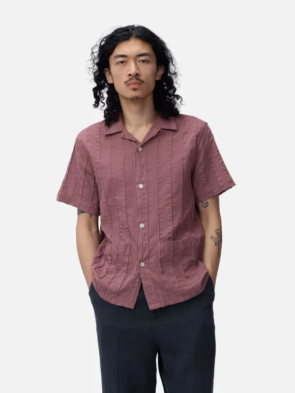 Cabana Shirt ~ Brick Rope Stripe made by 3sixteen