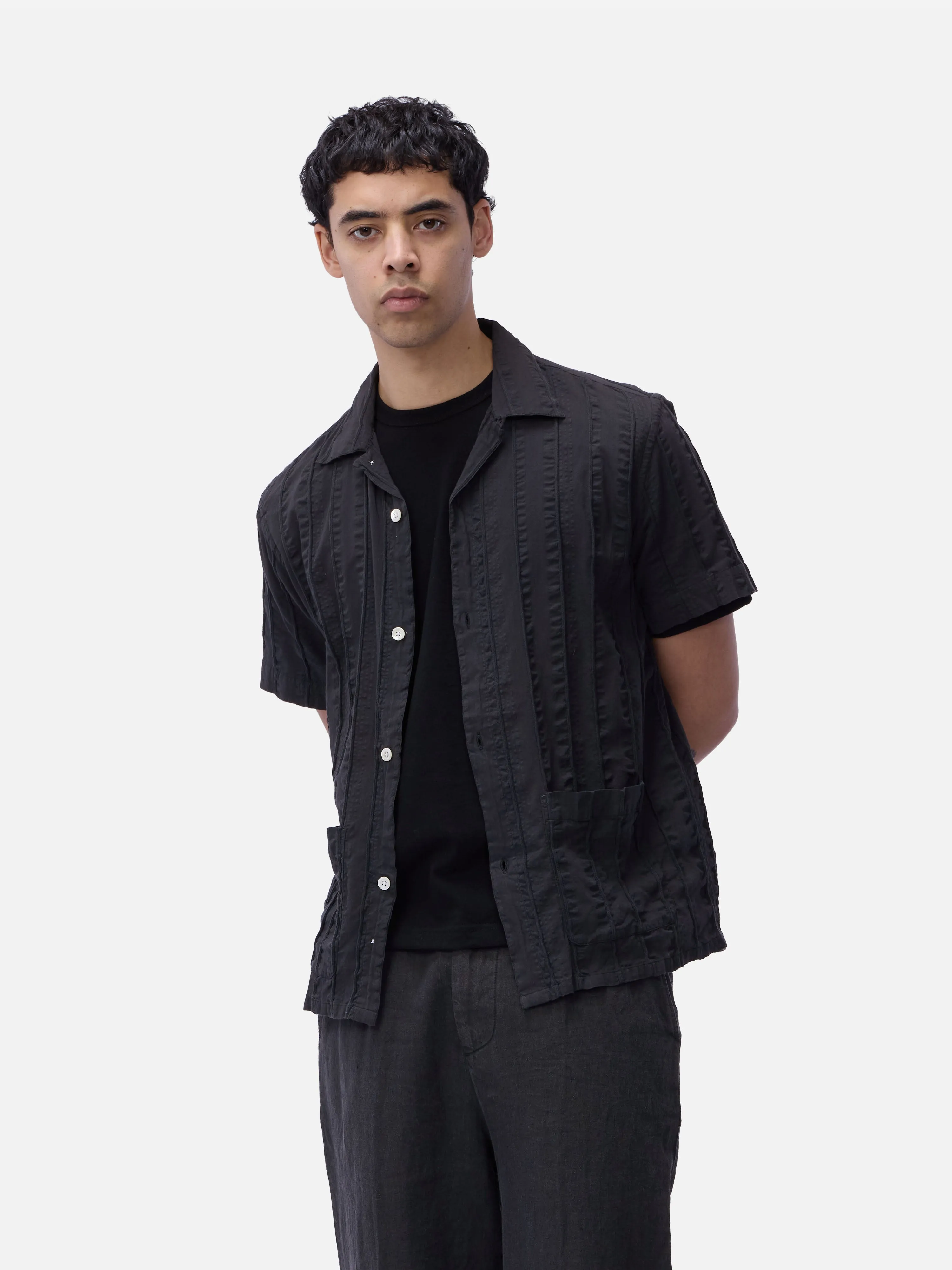 Cabana Shirt ~ Charcoal Rope Stripe sold by 3sixteen product image thumbnail 5