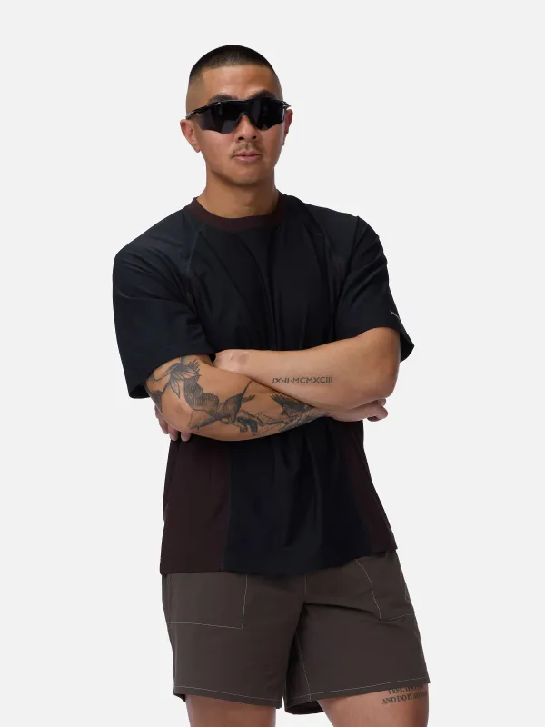 Track Tee ~ Black/Brown made by 3sixteen