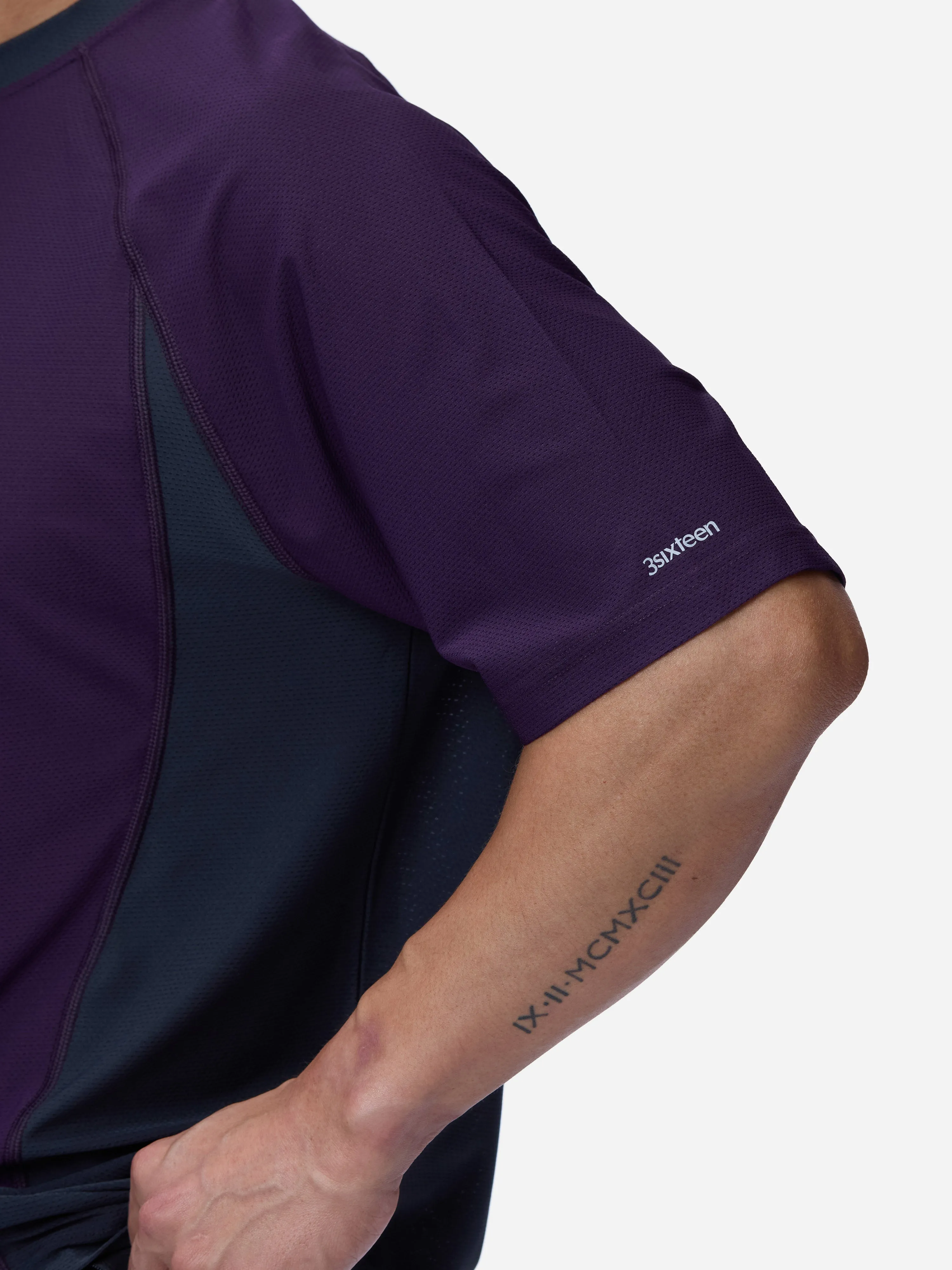 Track Tee ~ Purple/Grey sold by 3sixteen product image thumbnail 5