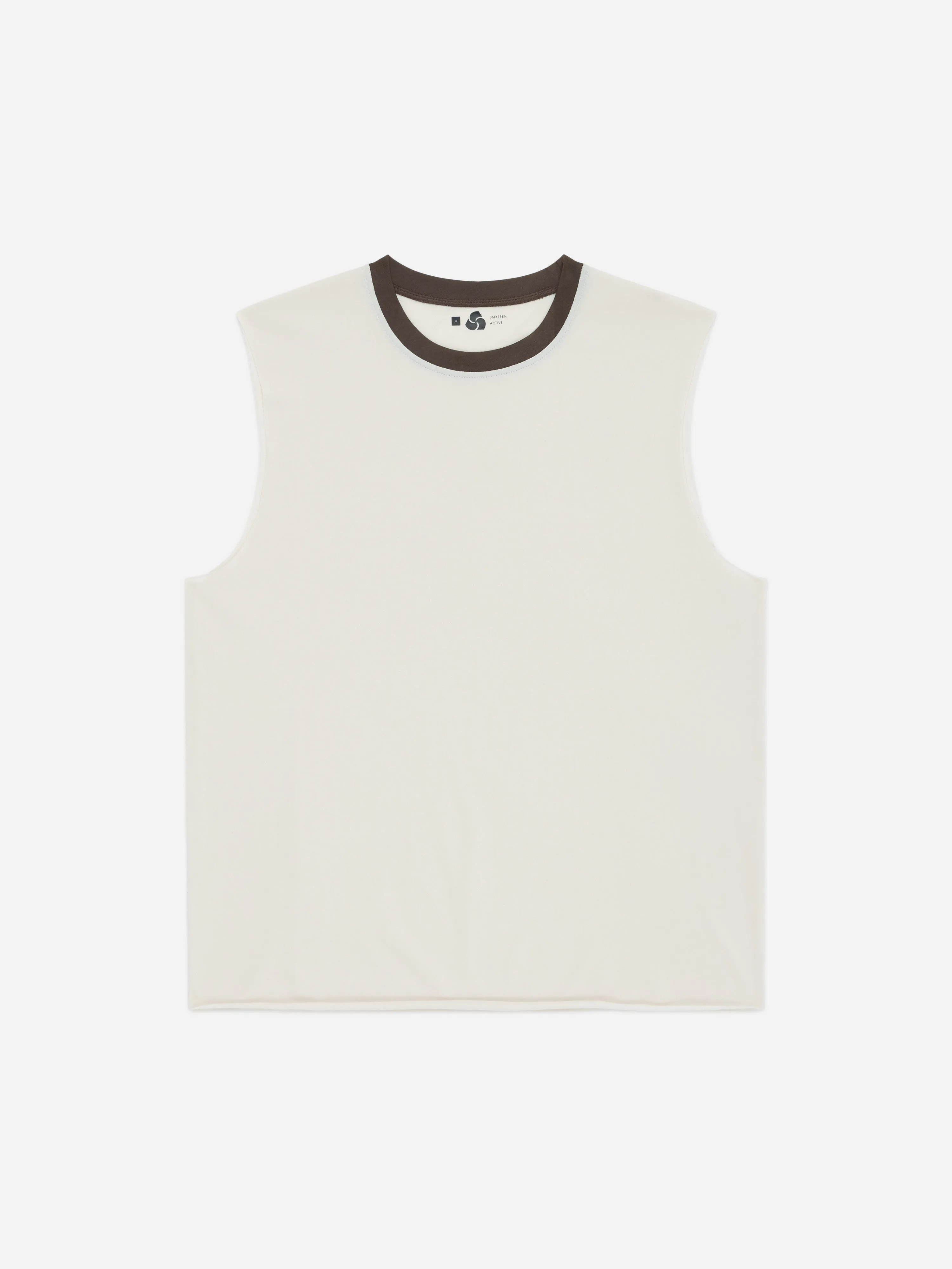 Training Cutoff Tee ~ White/Brown Ringer sold by 3sixteen product image thumbnail 4