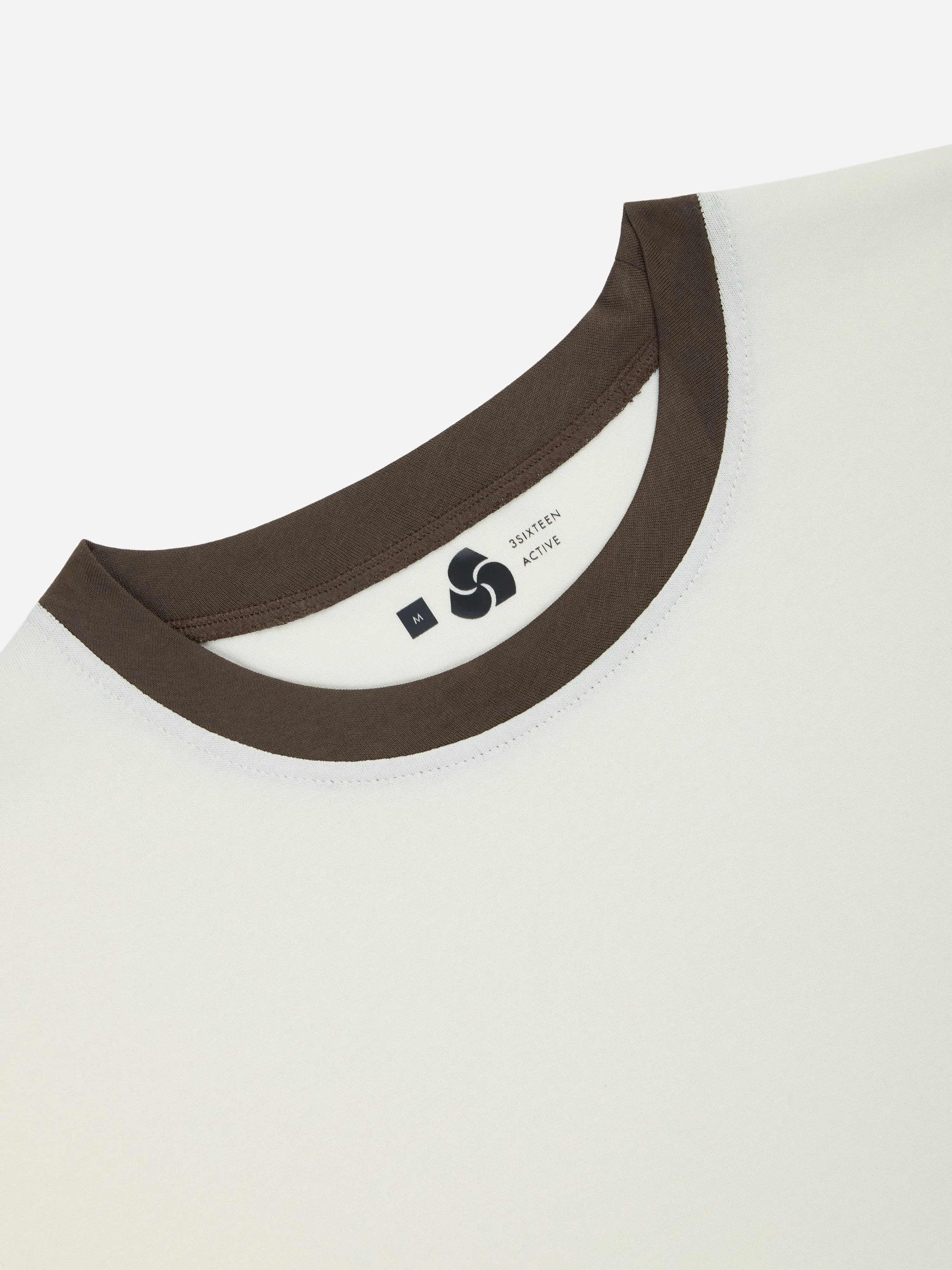 Training Cutoff Tee ~ White/Brown Ringer sold by 3sixteen product image thumbnail 5