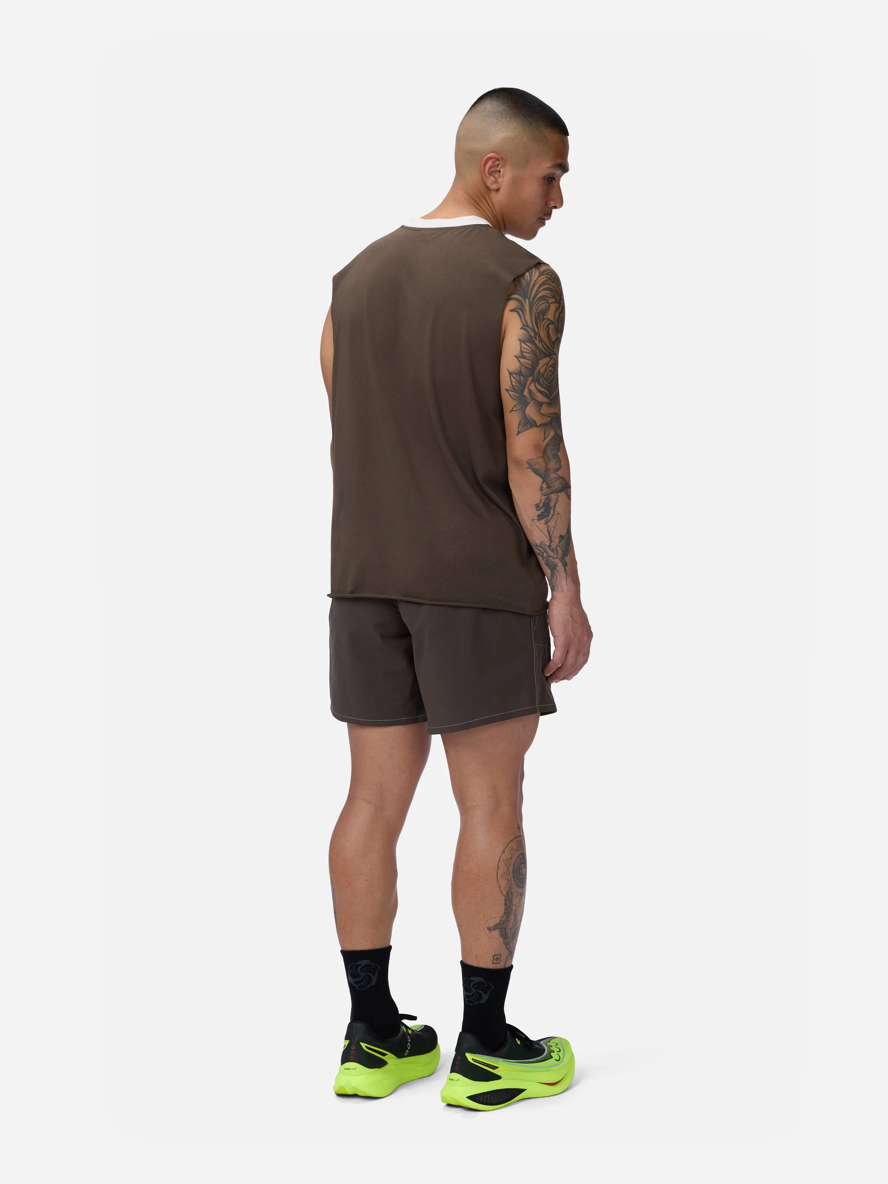 Training Cutoff Tee ~ Brown/White Ringer sold by 3sixteen product image thumbnail 2