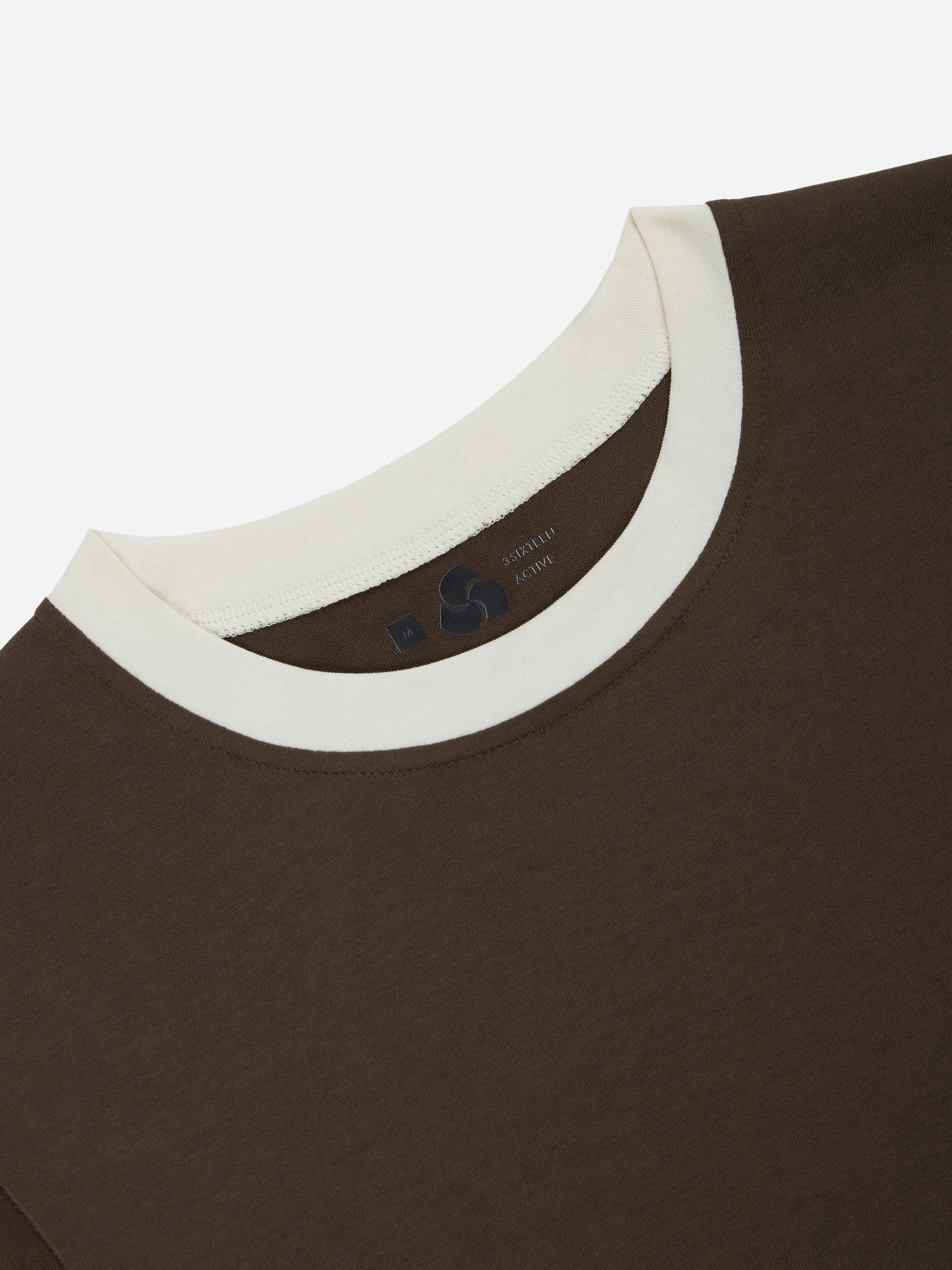 Training Cutoff Tee ~ Brown/White Ringer sold by 3sixteen product image thumbnail 5