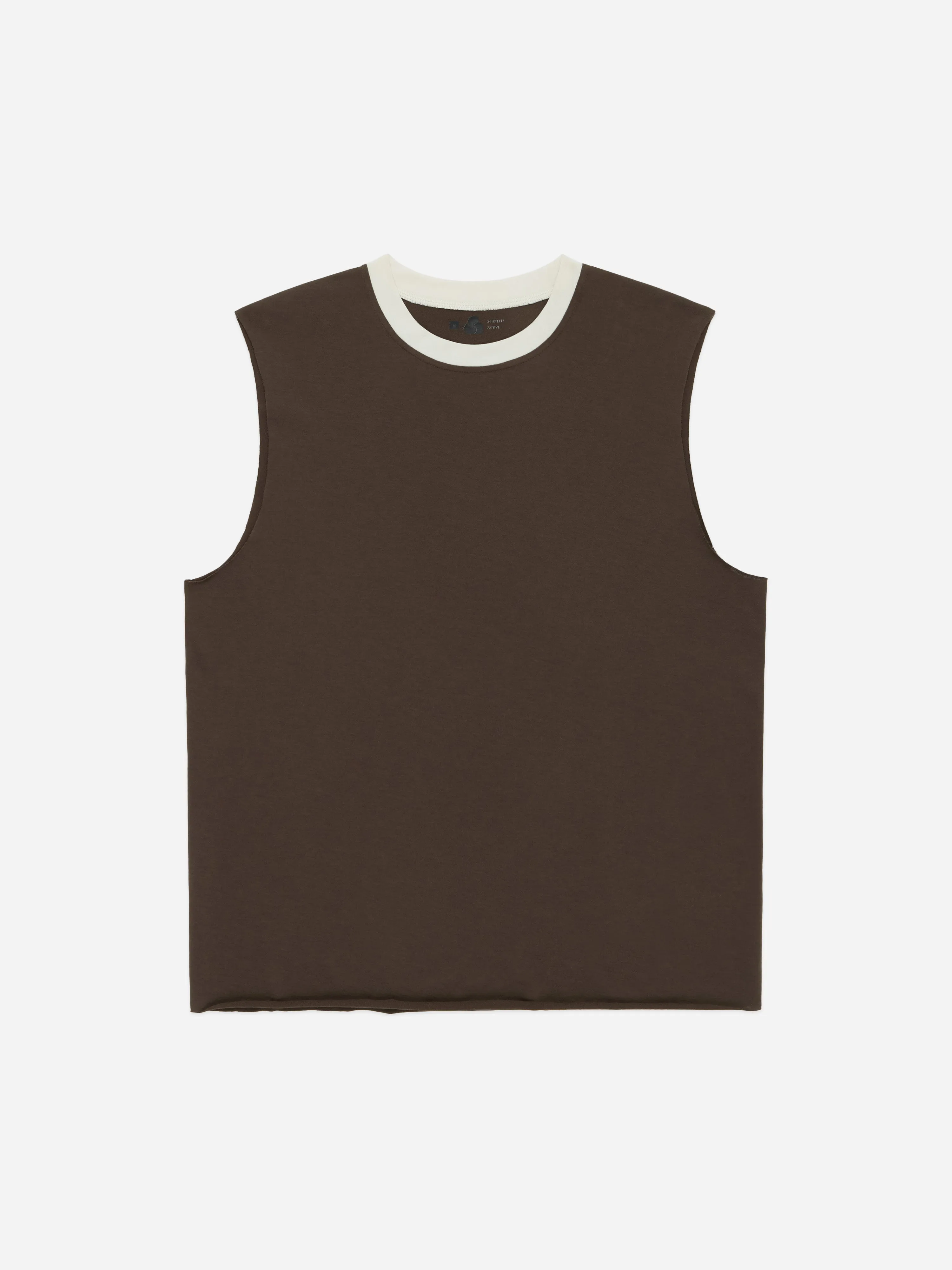 Training Cutoff Tee ~ Brown/White Ringer sold by 3sixteen product image thumbnail 4