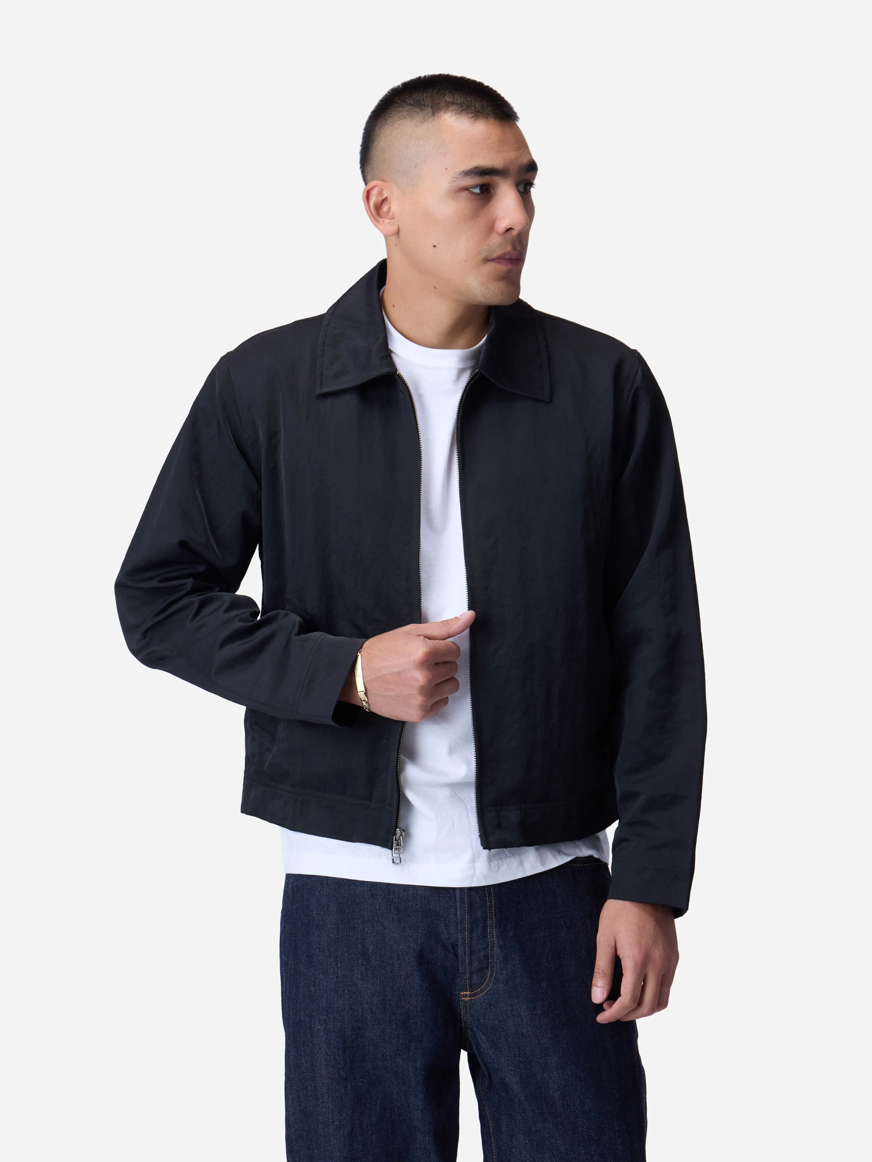 Club Jacket ~ Black Nylon sold by 3sixteen