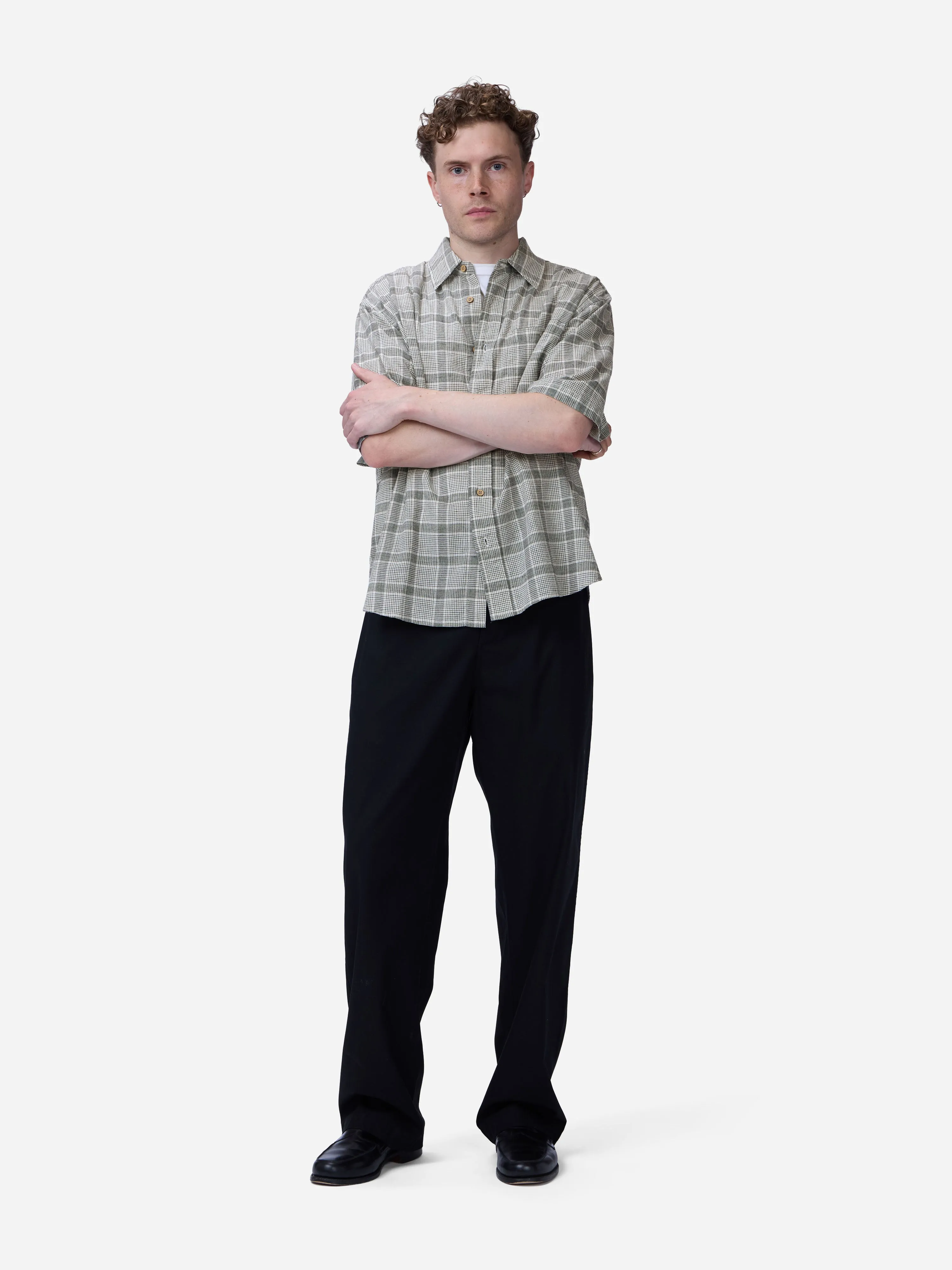 Short Sleeve Commuter Shirt ~ Handloom Grey Check sold by 3sixteen product image thumbnail 3