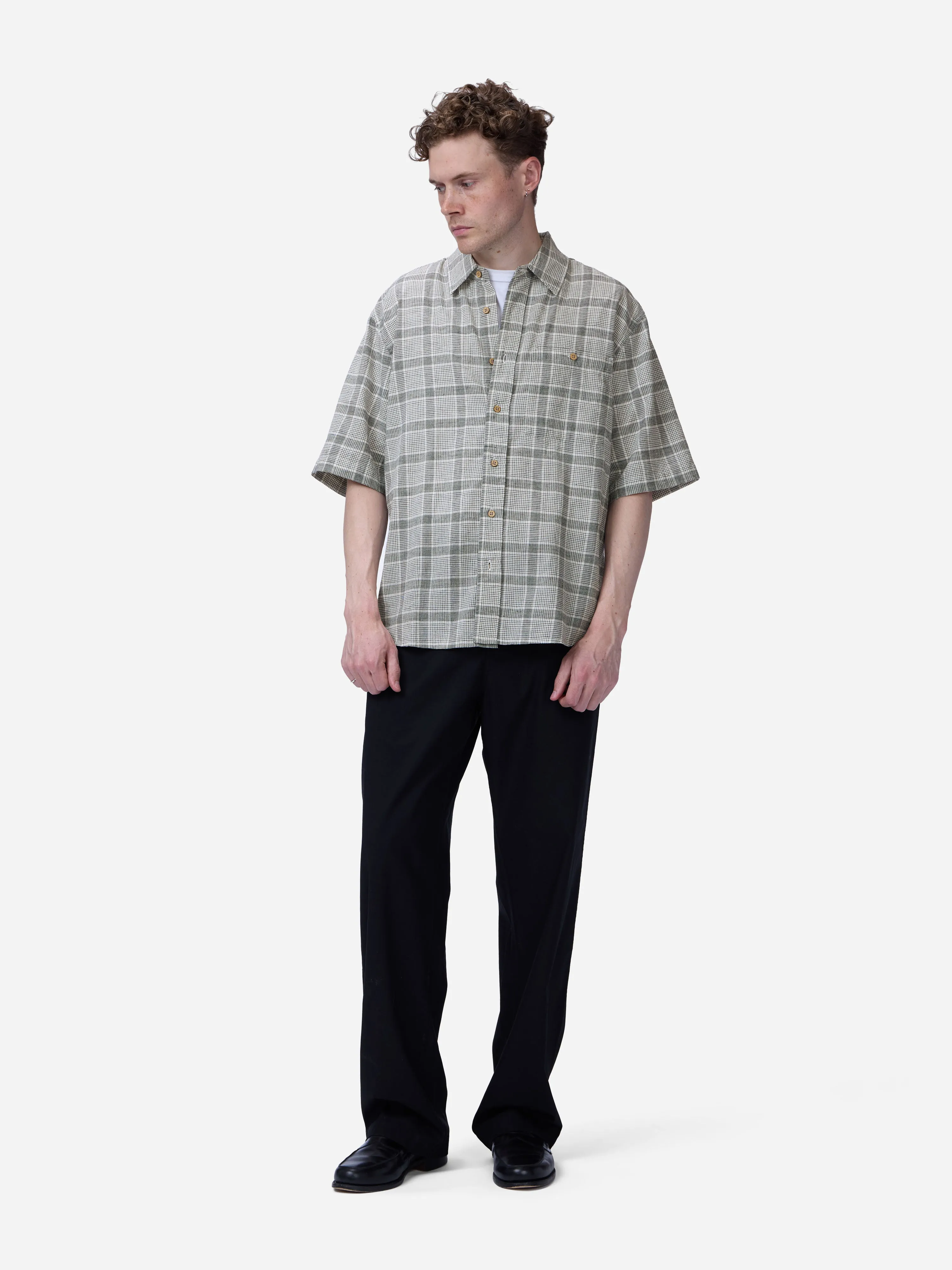 Short Sleeve Commuter Shirt ~ Handloom Grey Check sold by 3sixteen product image thumbnail 4