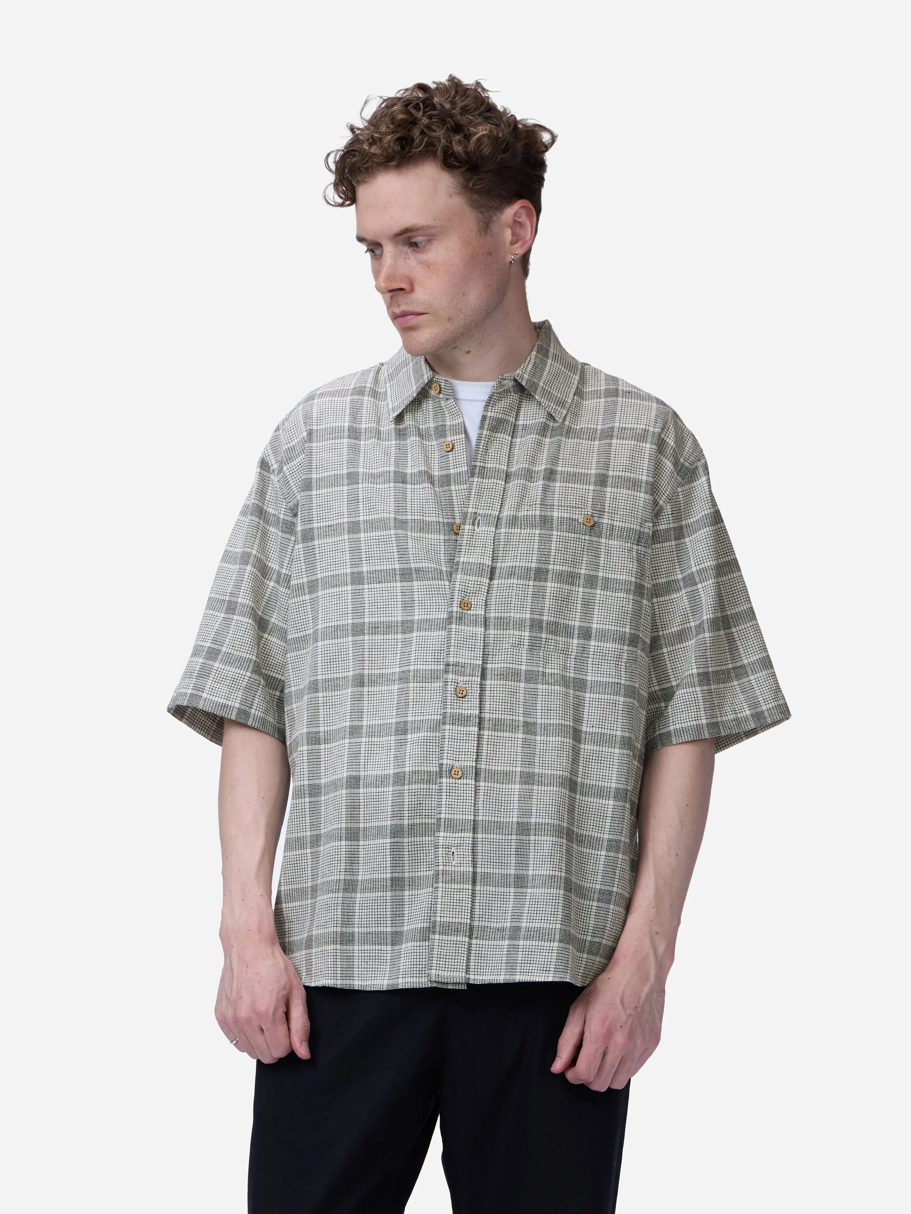 Short Sleeve Commuter Shirt ~ Handloom Grey Check sold by 3sixteen product image thumbnail 5