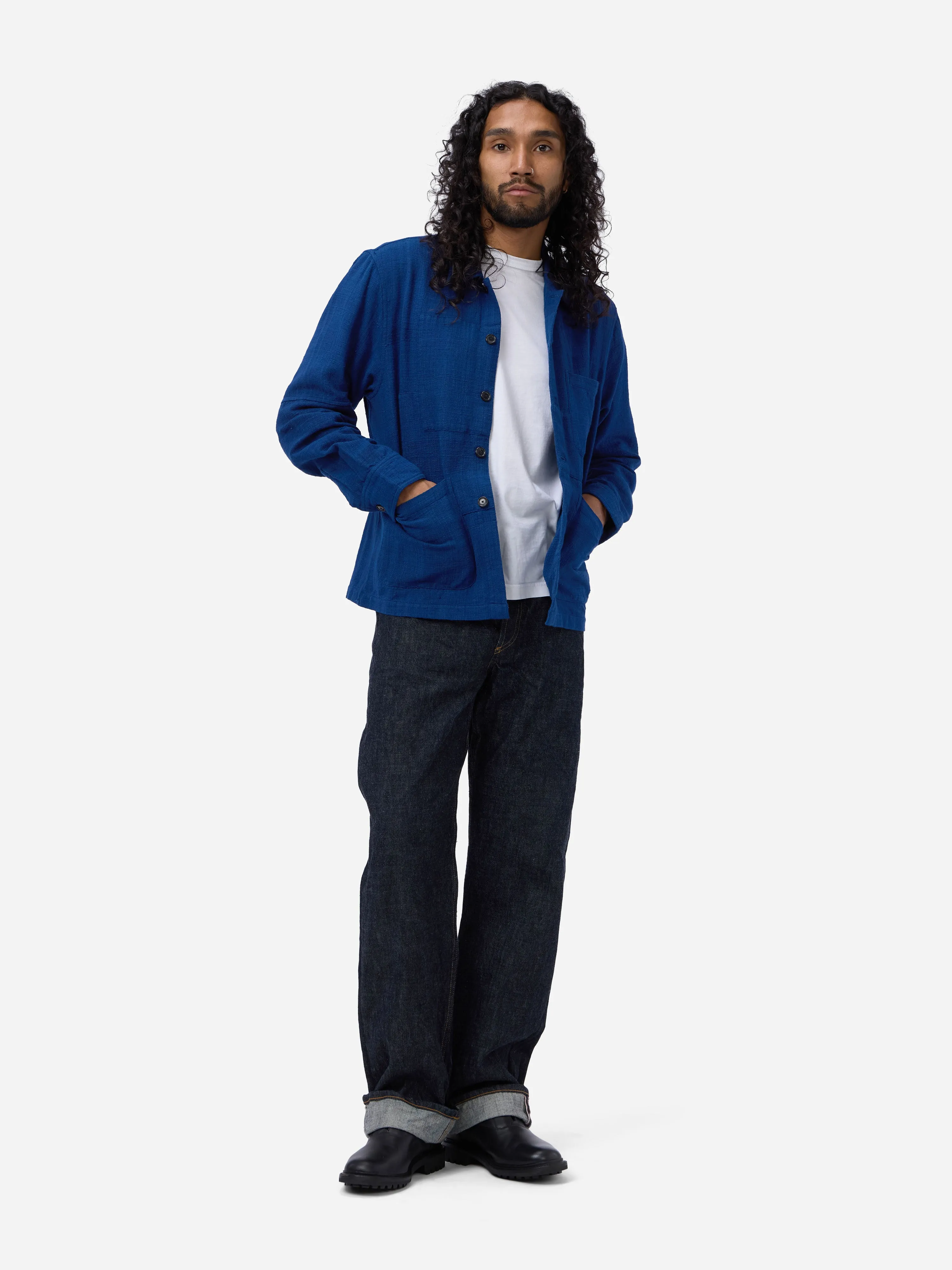 Shop Jacket ~ Indigo Patchwork Khadi sold by 3sixteen product image thumbnail 3
