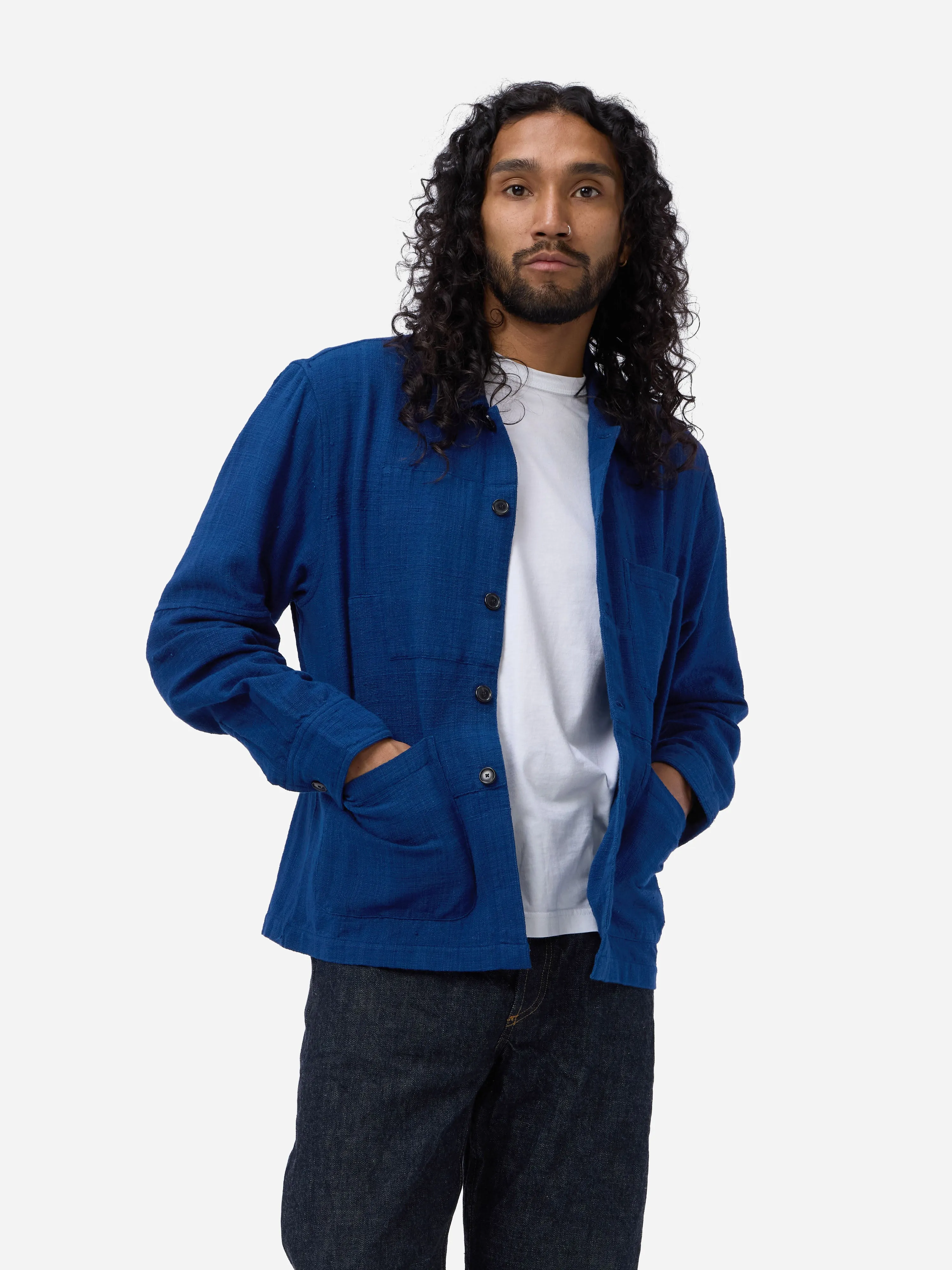 Shop Jacket ~ Indigo Patchwork Khadi sold by 3sixteen
