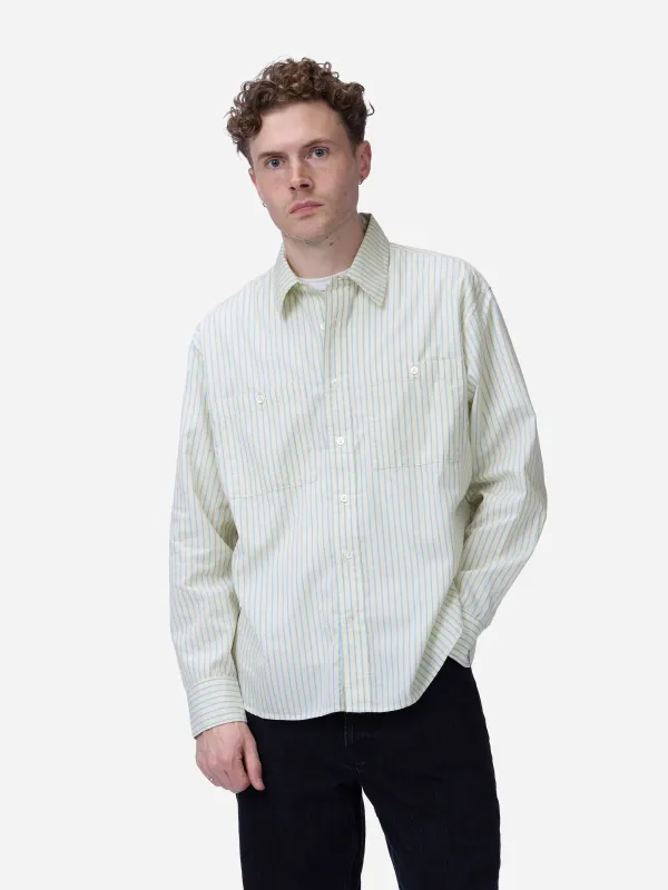 Commuter Shirt ~ Blue Ecru Stripe made by 3sixteen
