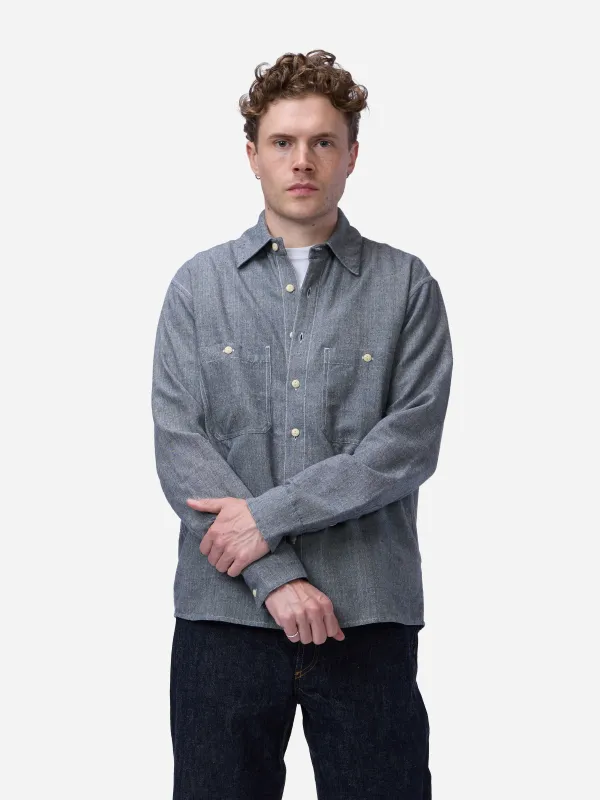 Utility Chambray Shirt ~ Handloom Silk Khadi made by 3sixteen